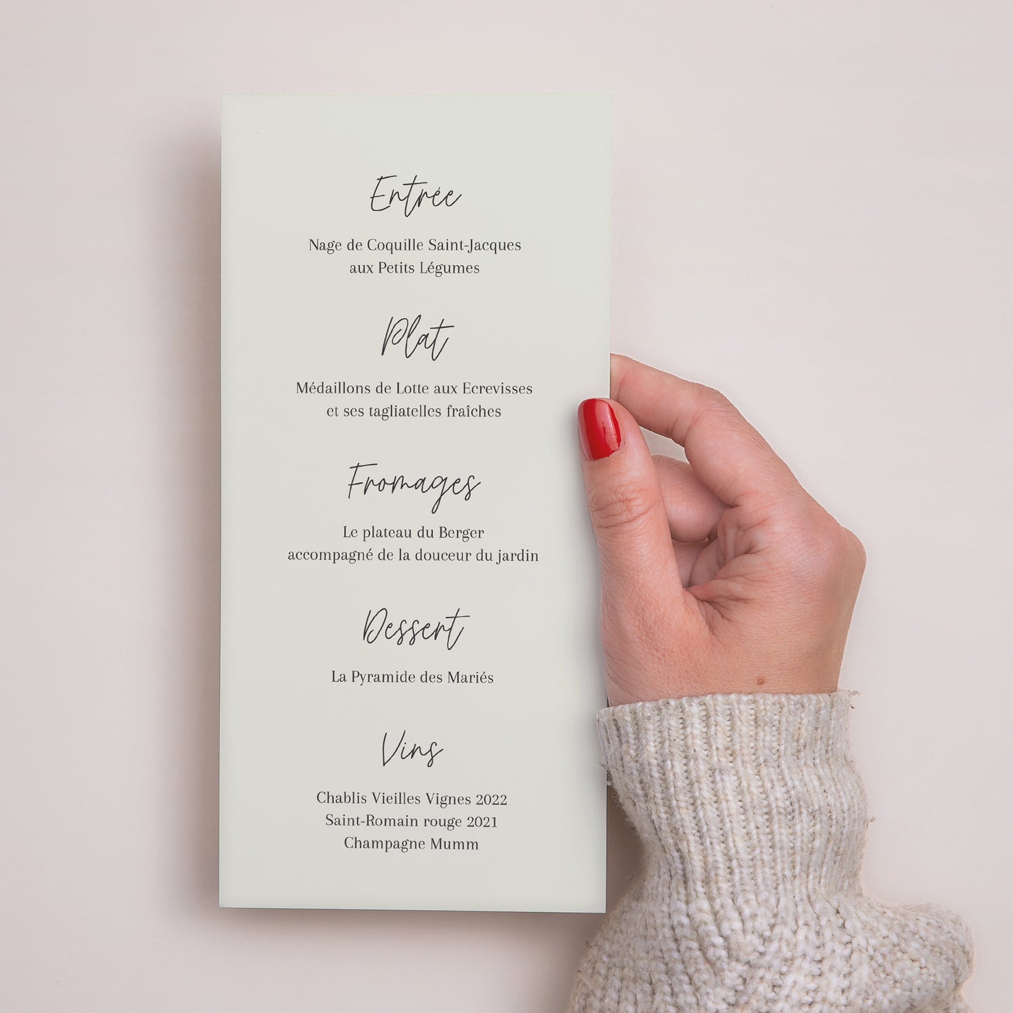Menu Mariage Panoramique portrait Feuilles d'Olivier photo N° 3