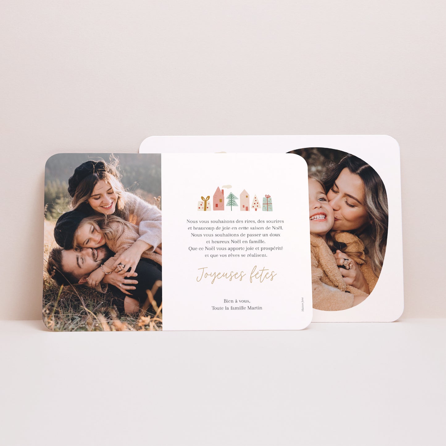 Carte de Noel Fin d'année Paysage, bords arrondis Noël festif photo N° 2