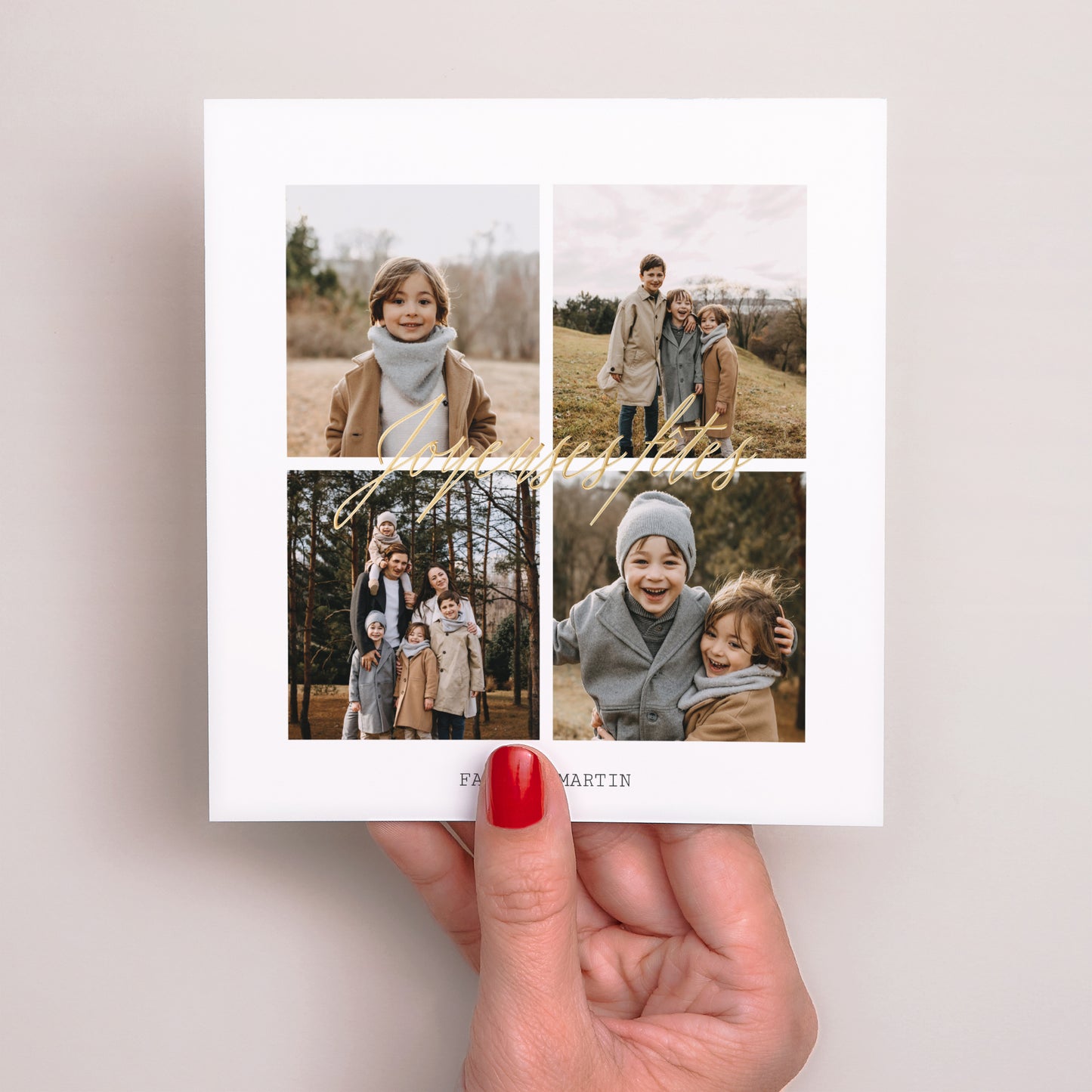 Carte de voeux Fin d'année Carré Un hiver festif photo N° 2
