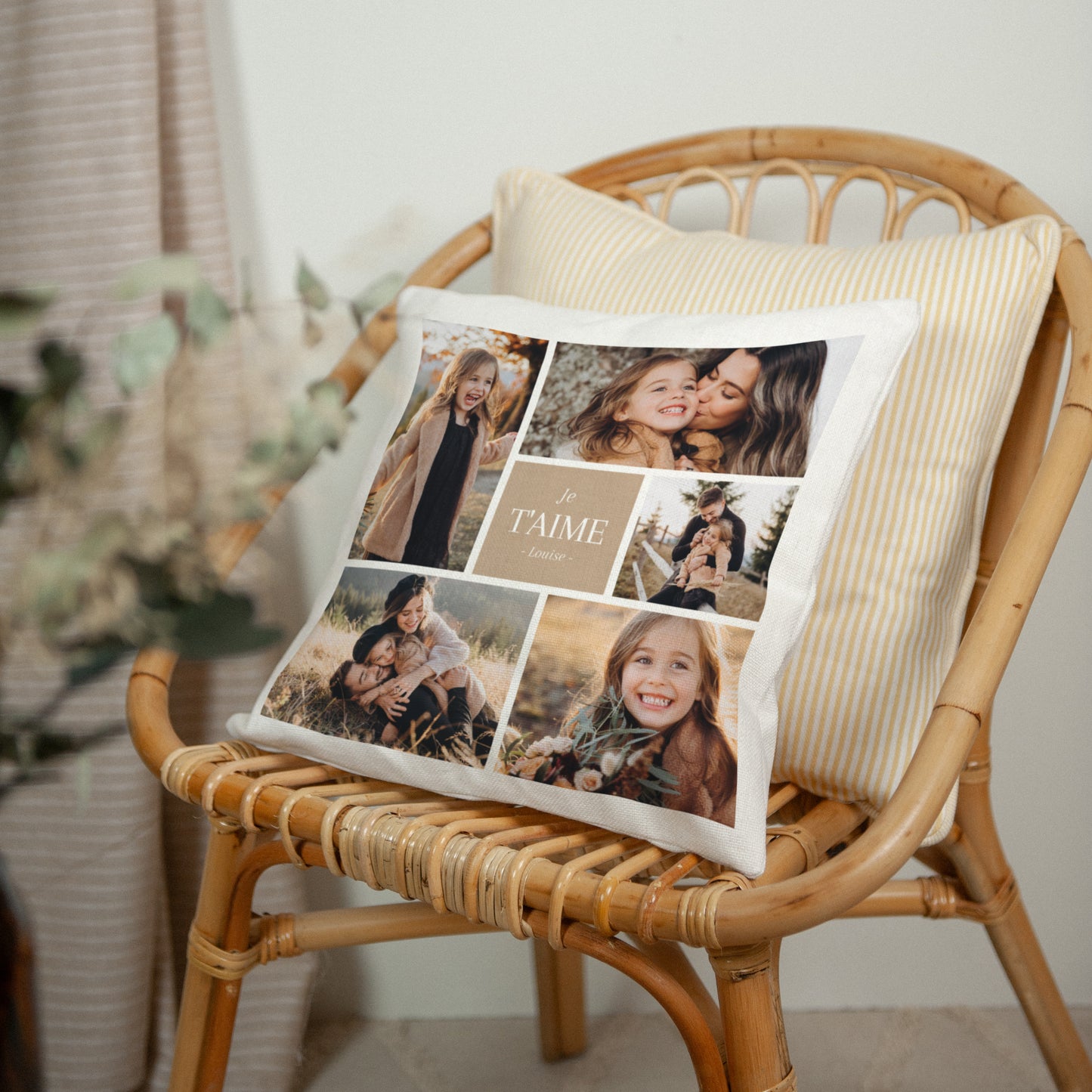 Coussin Objets Beige naturel Multiphotos kraft photo N° 2
