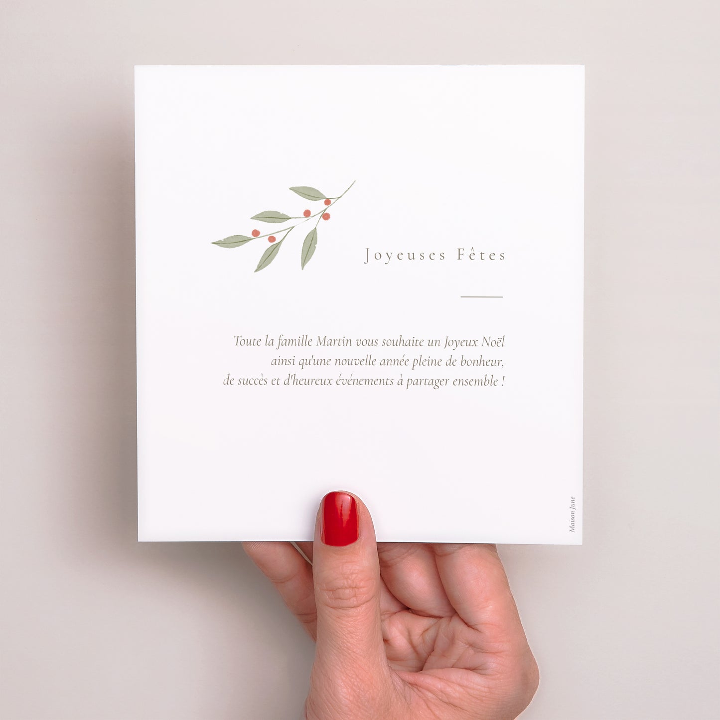 Carte de Noel Fin d'année Carré Brin d'amour photo N° 3