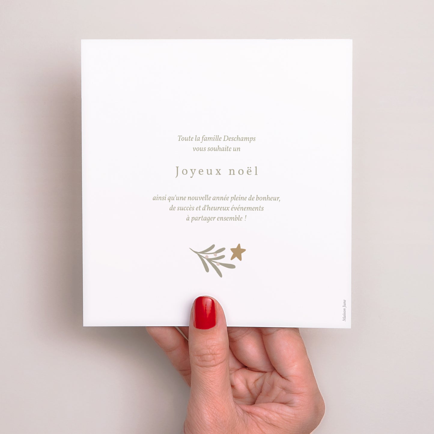 Carte de Noel Fin d'année Carré Guirlandes photo N° 3