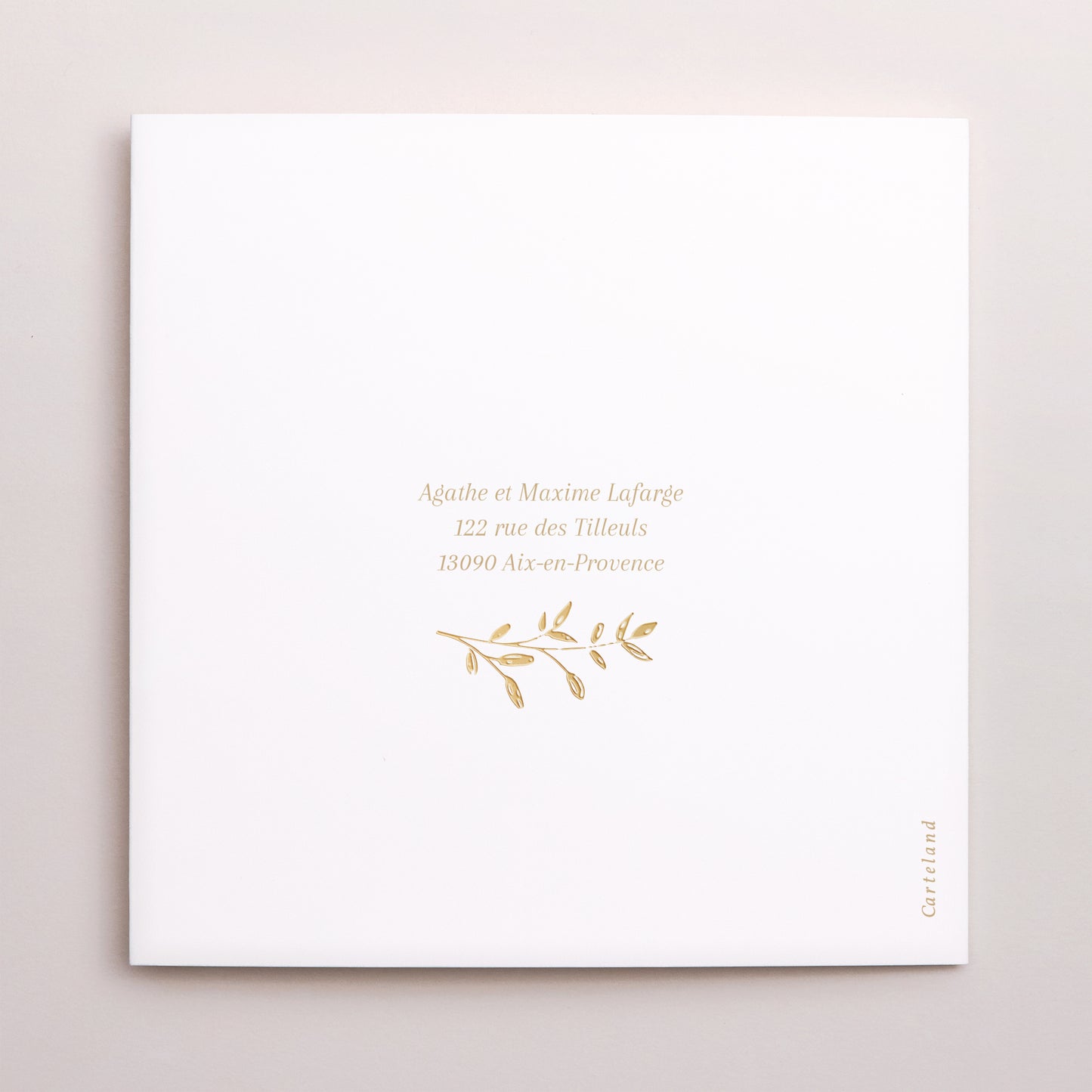 Remerciements Mariage Triptyque asymétrique Couronne florale dorée photo N° 3