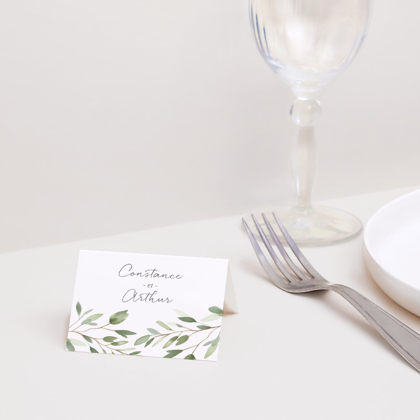 Marque-place Mariage 2 volets Feuillage photo N° 2