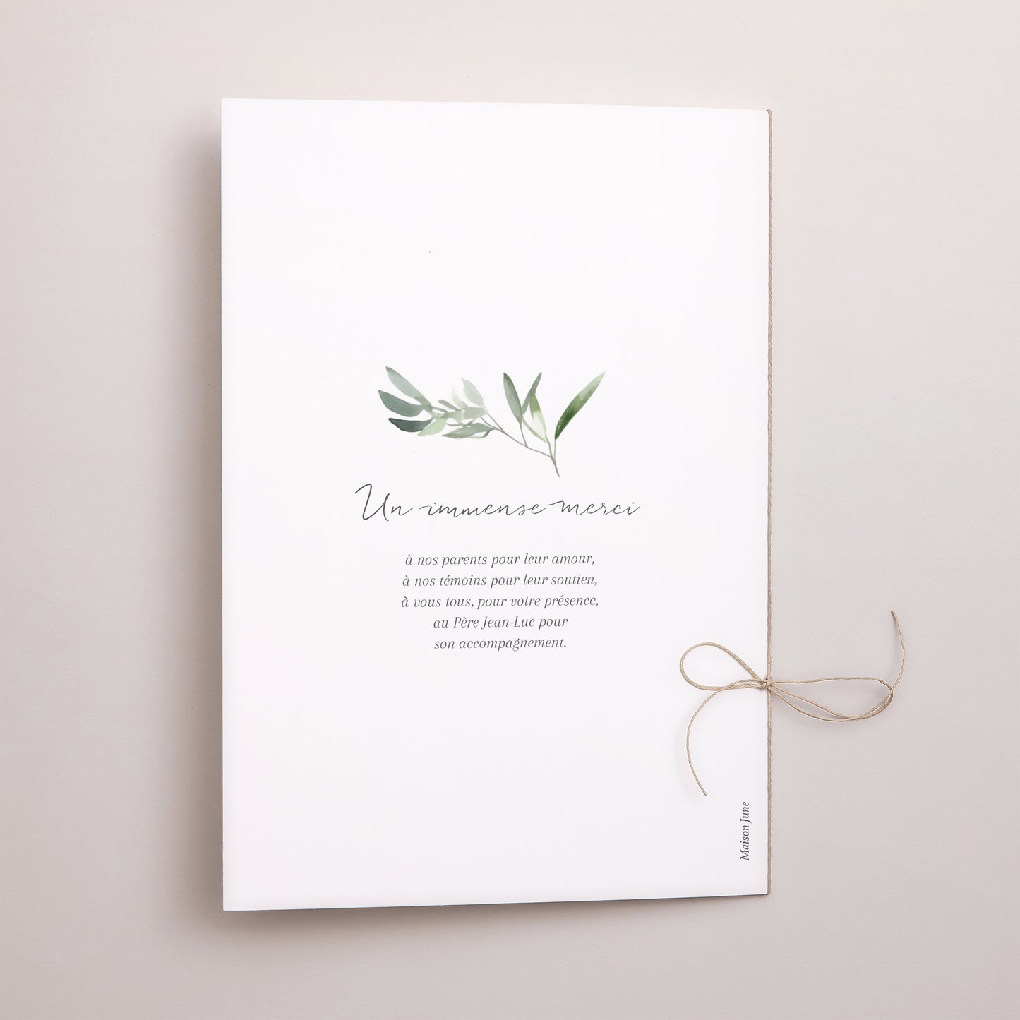Livret de messe Mariage Double volet Feuillage photo N° 3