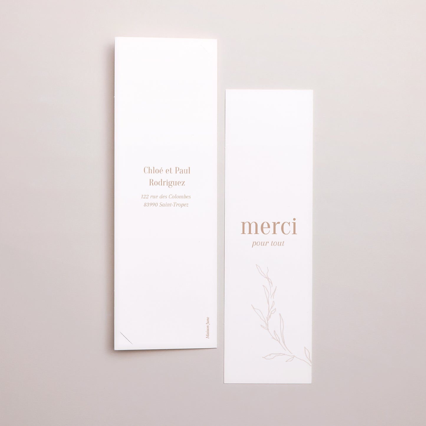 Remerciements Mariage Marque-page photo Une page de poésie photo N° 3