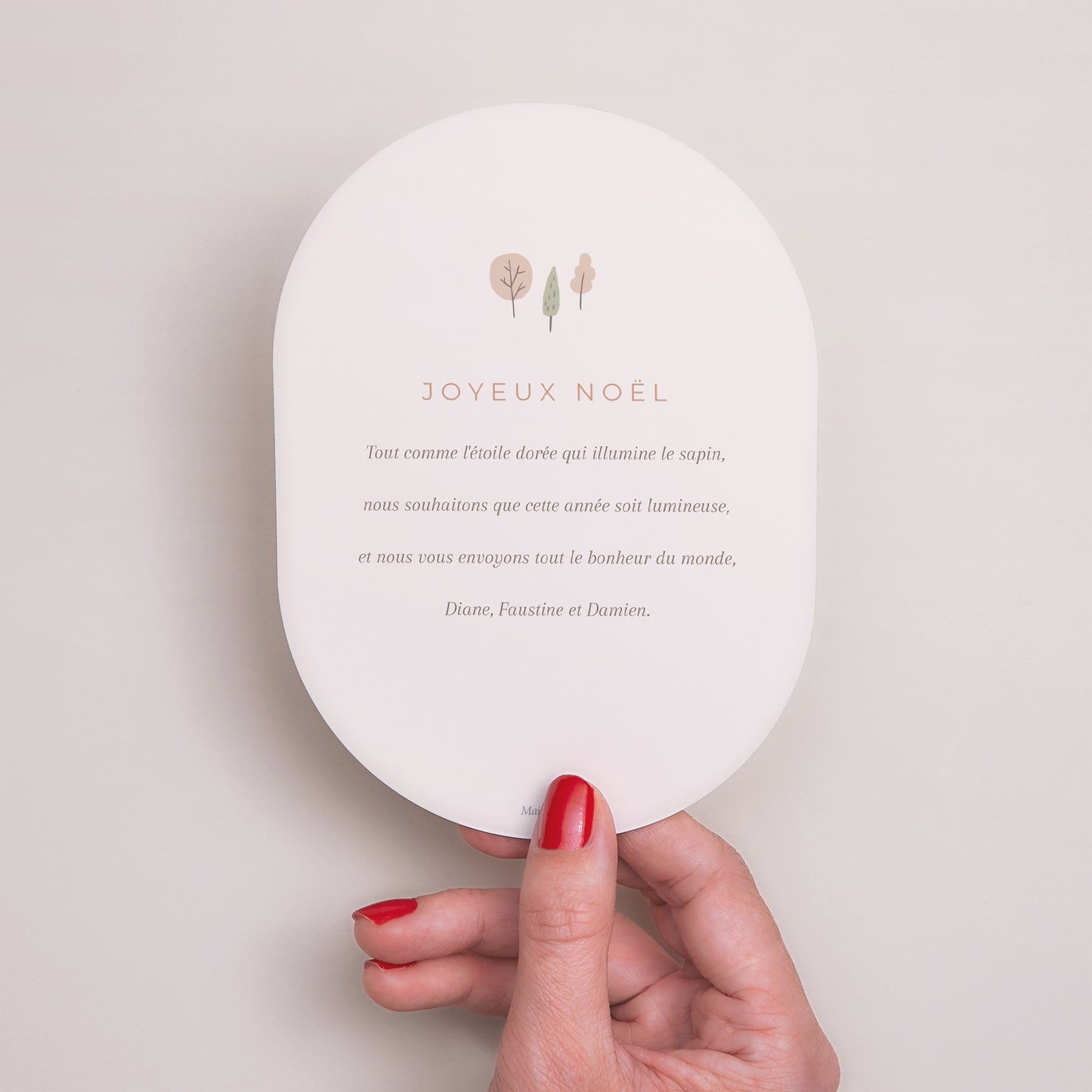 Carte de Noel Fin d'année Ovale Maisons enneigées photo N° 3