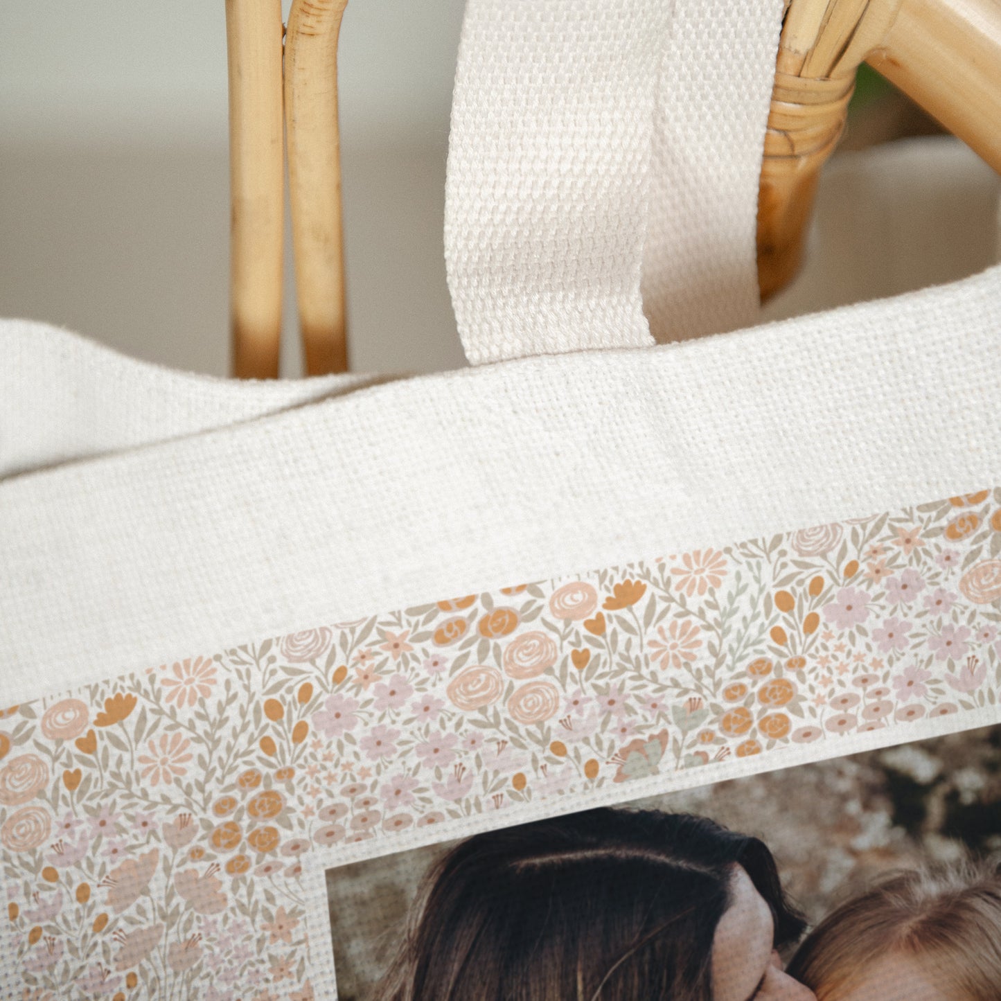 Tote bag Objets Anse en toile Liberty rose photo N° 3
