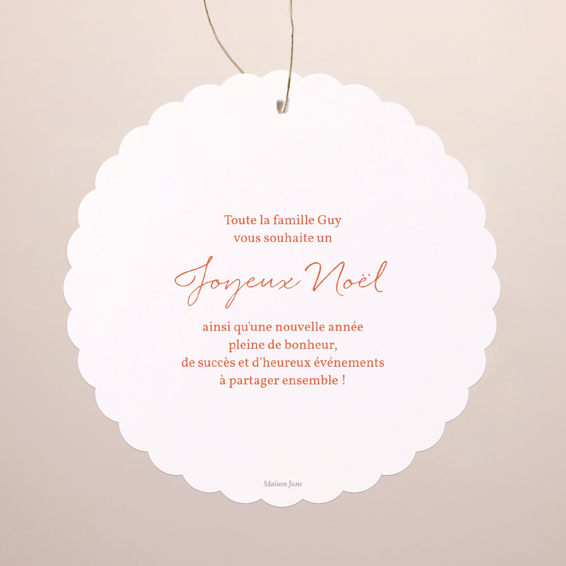 Carte de Noel Fin d'année À suspendre couronne végétale dorure photo N° 2