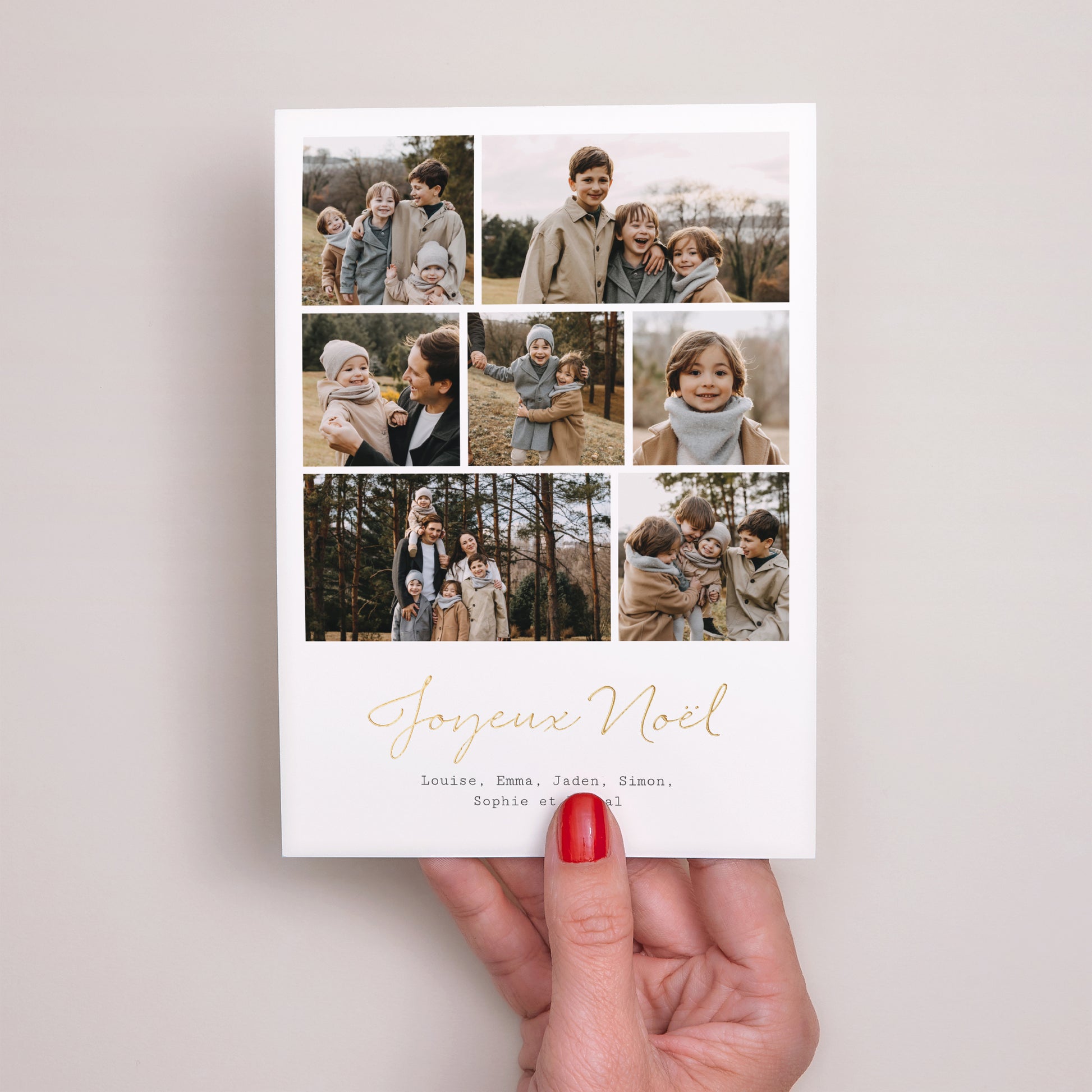 Carte de Noel Fin d'année Portrait Multiphotos dorure photo N° 2