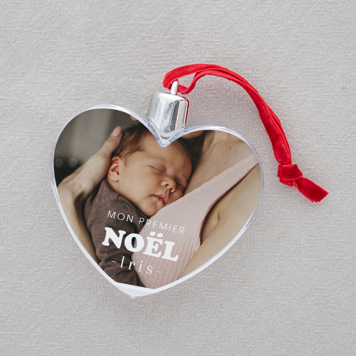 Boule de Noël Fin d'année Cœur Mon premier noël photo N° 2