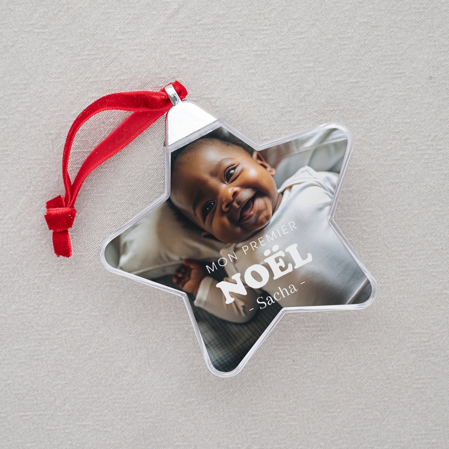 Boule de Noël Fin d'année étoile Mon premier noël photo N° 2