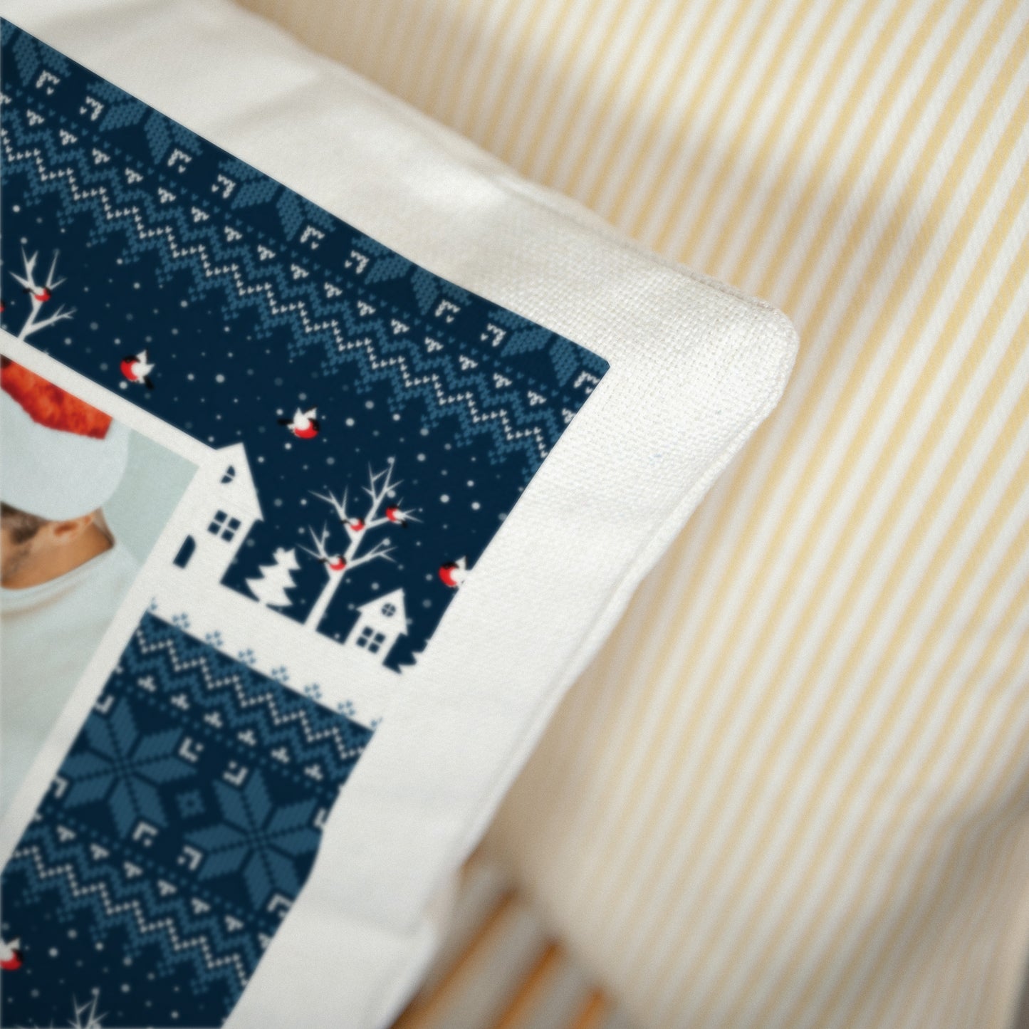 Coussin Objets Beige naturel Christmas Blue photo N° 3