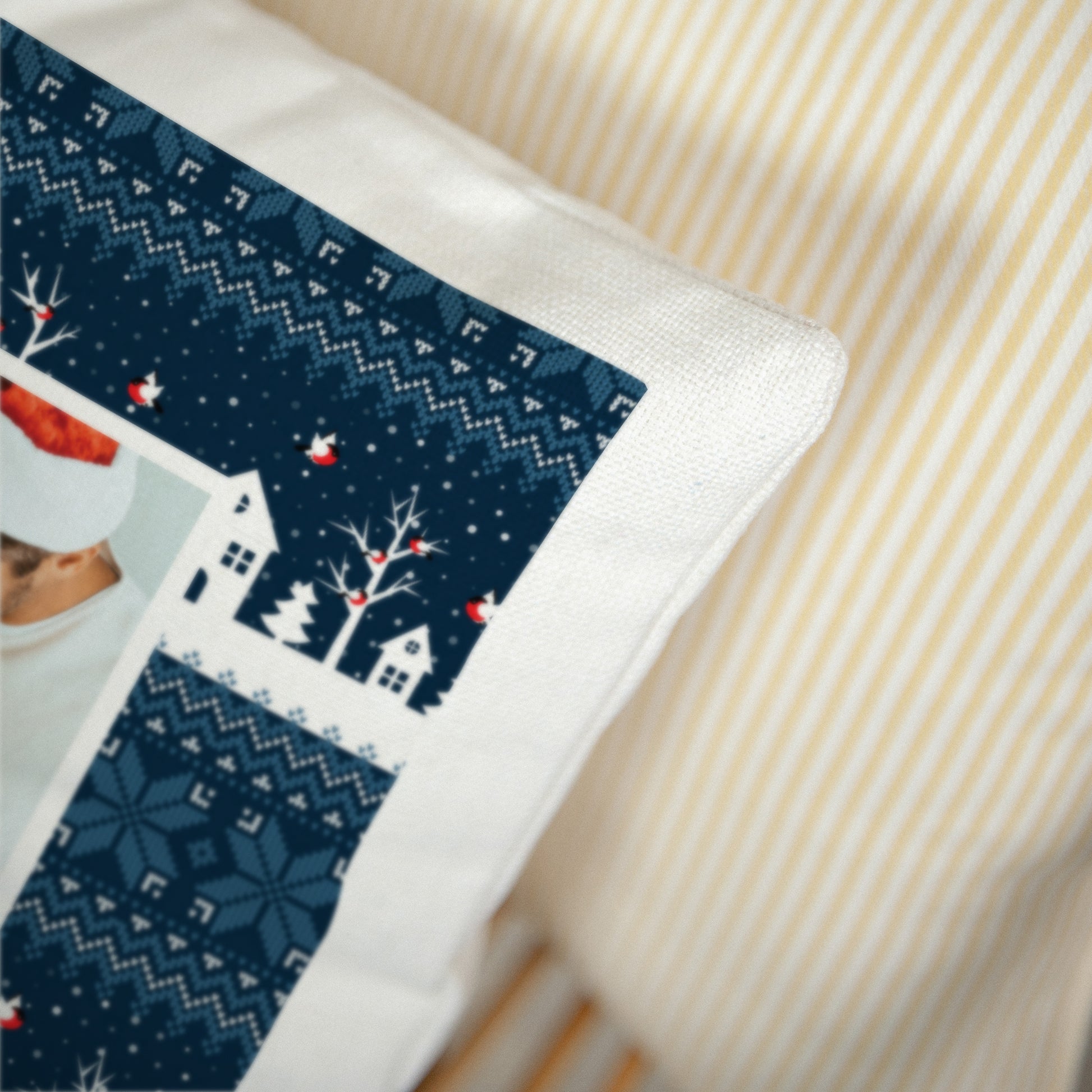 Coussin Objets Beige naturel Christmas Blue photo N° 3