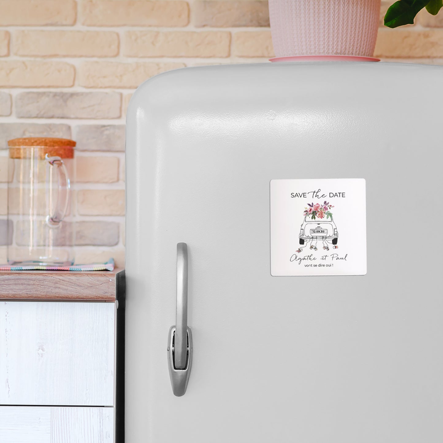 Save the date Mariage Lot de 9, magnétique Mini fleurie photo N° 4
