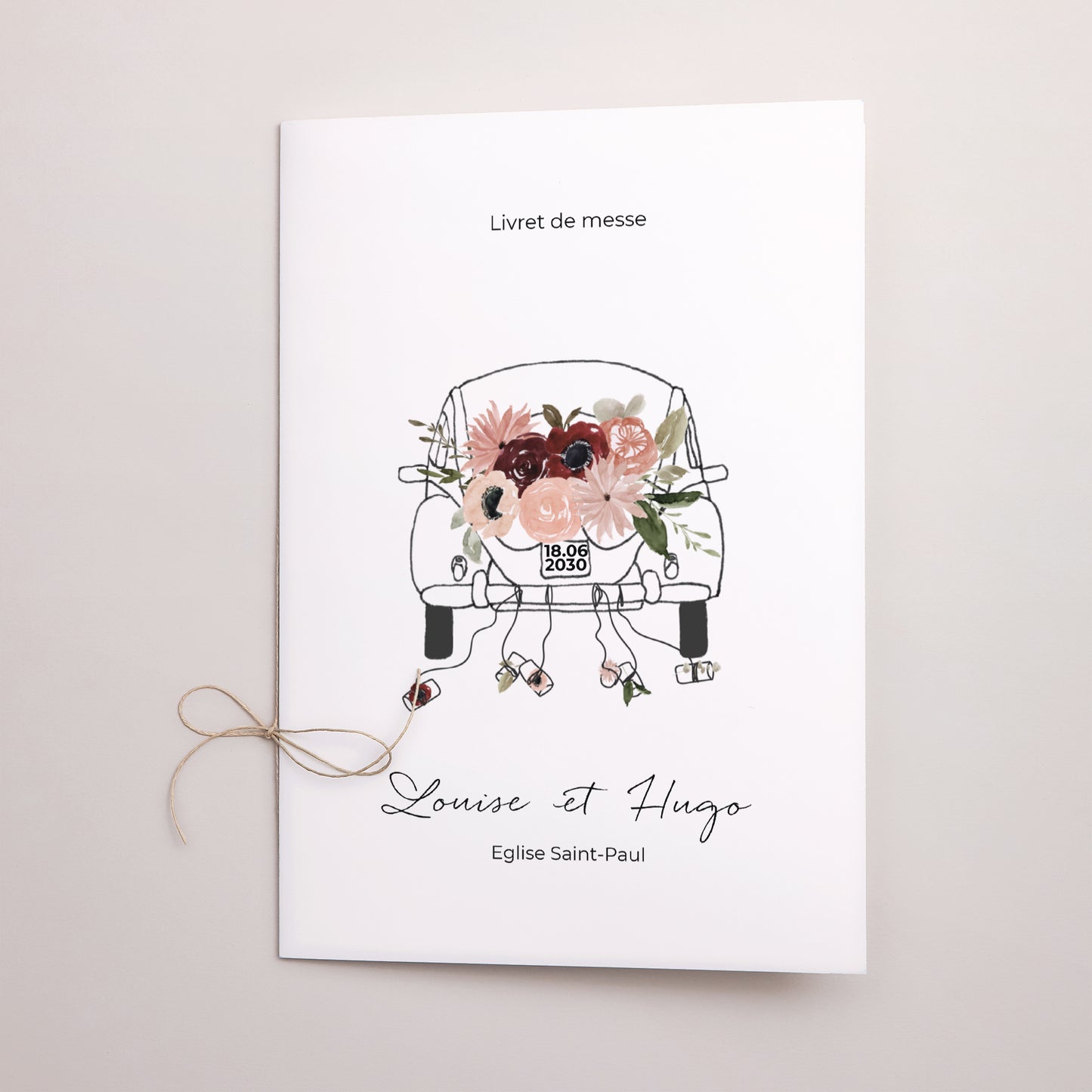 Livret de messe Mariage Double volet Coccinelle fleurie photo N° 1
