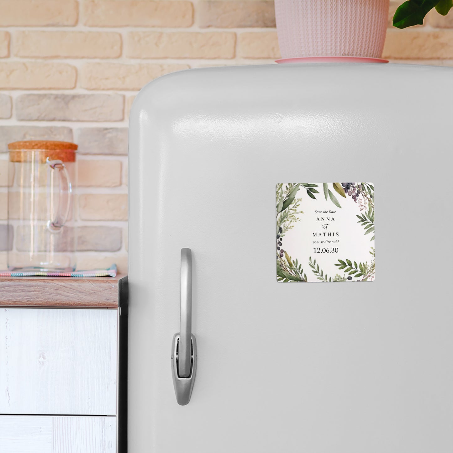Save the date Mariage Lot de 9, magnétique Feuillage printanier photo N° 4