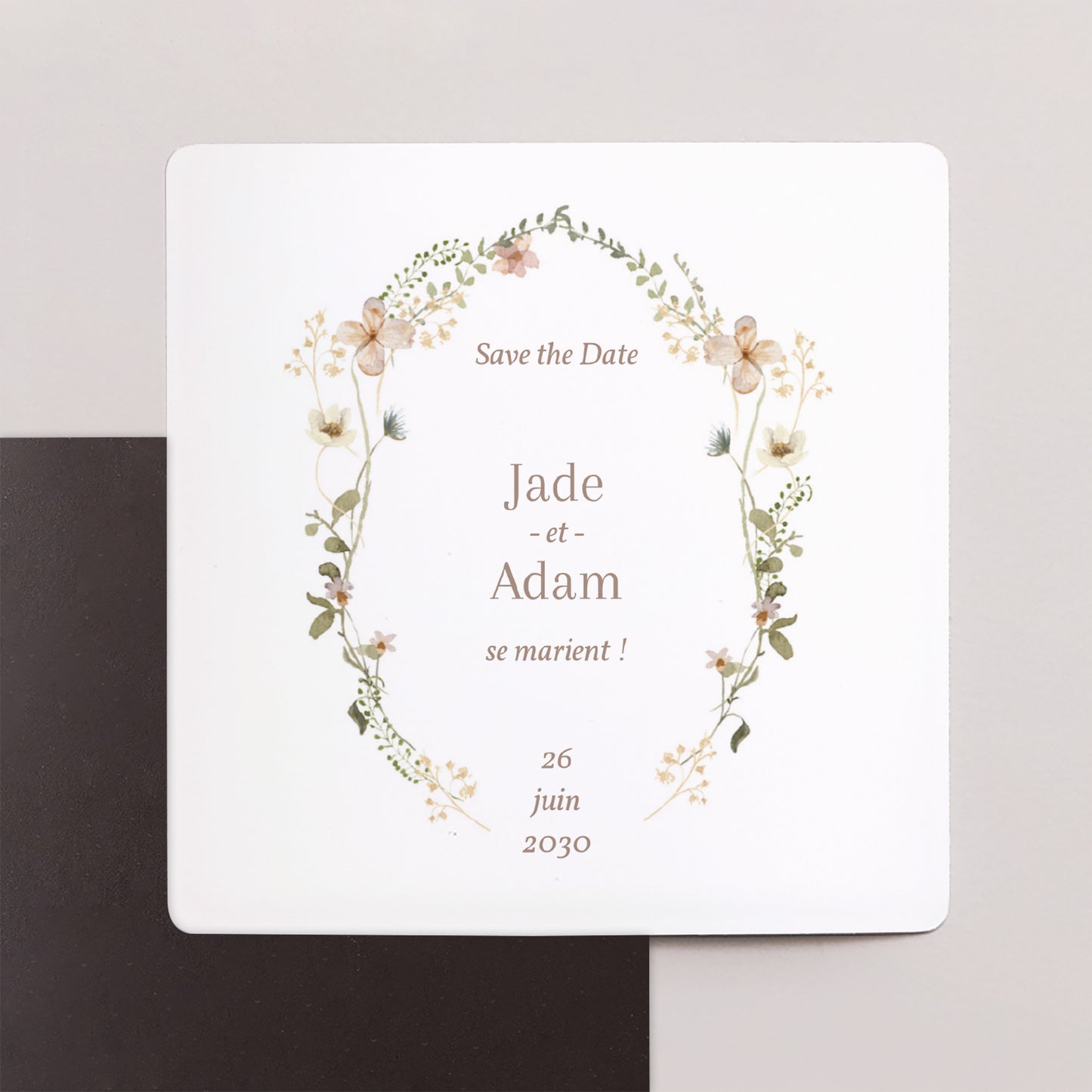 Save the date Mariage Lot de 9, magnétique Fleurs sauvages III photo N° 1