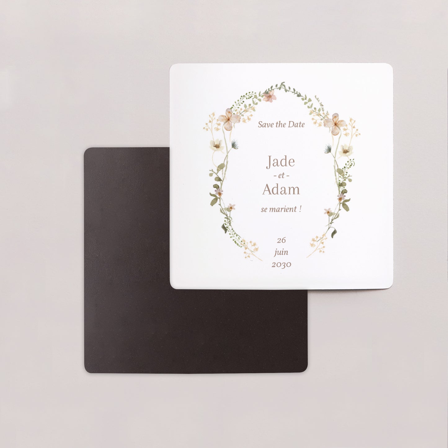 Save the date Mariage Lot de 9, magnétique Fleurs sauvages III photo N° 2
