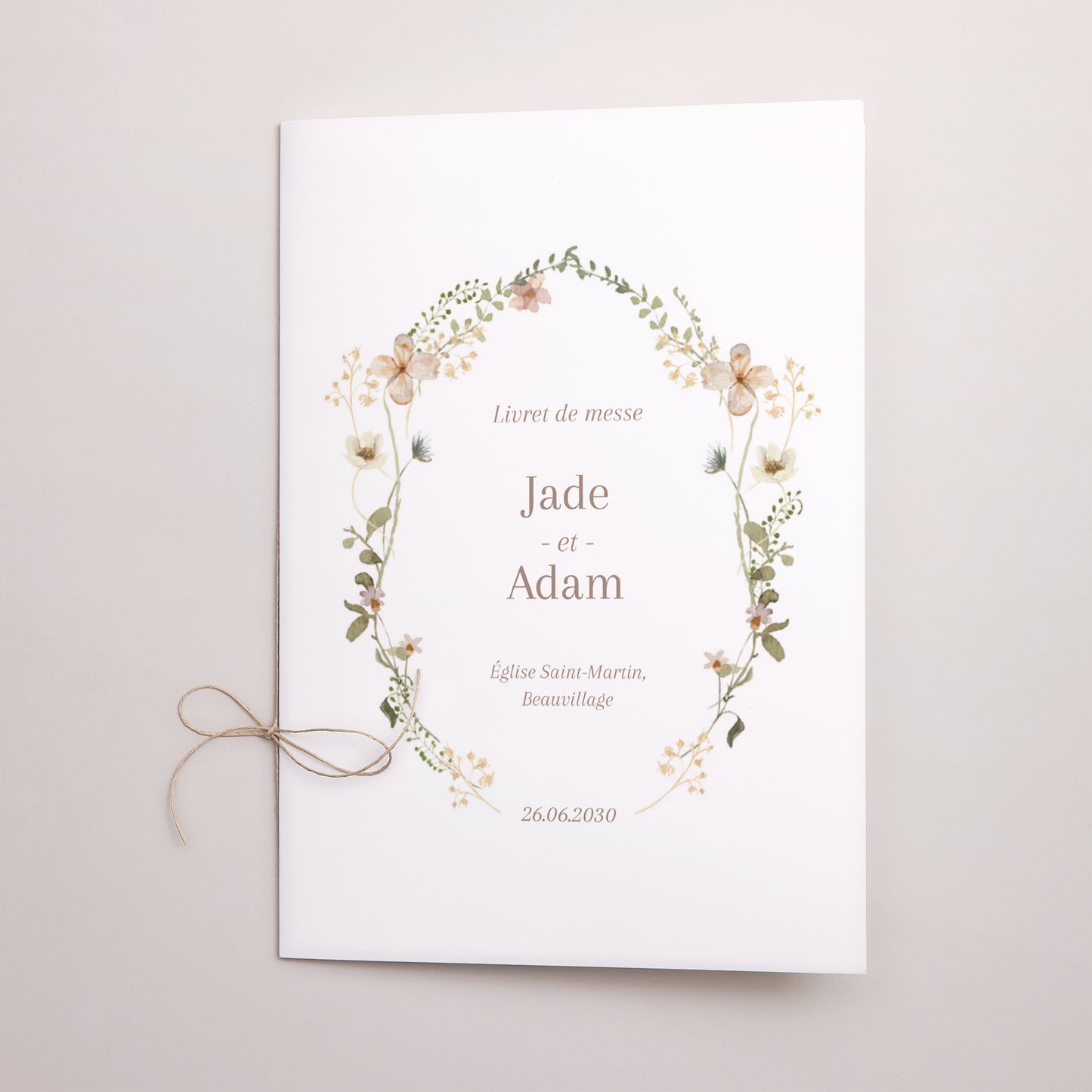 Livret de messe Mariage Double volet Fleurs sauvages III photo N° 1