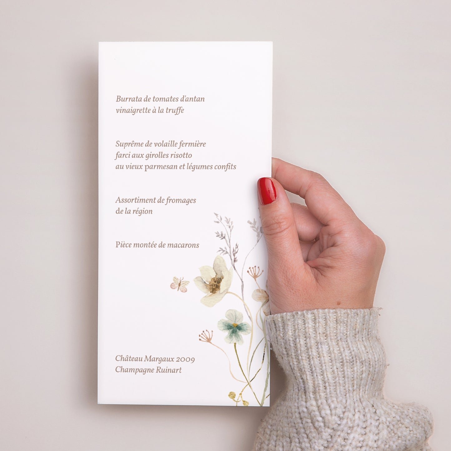 Menu Mariage Panoramique portrait Fleurs sauvages III photo N° 3