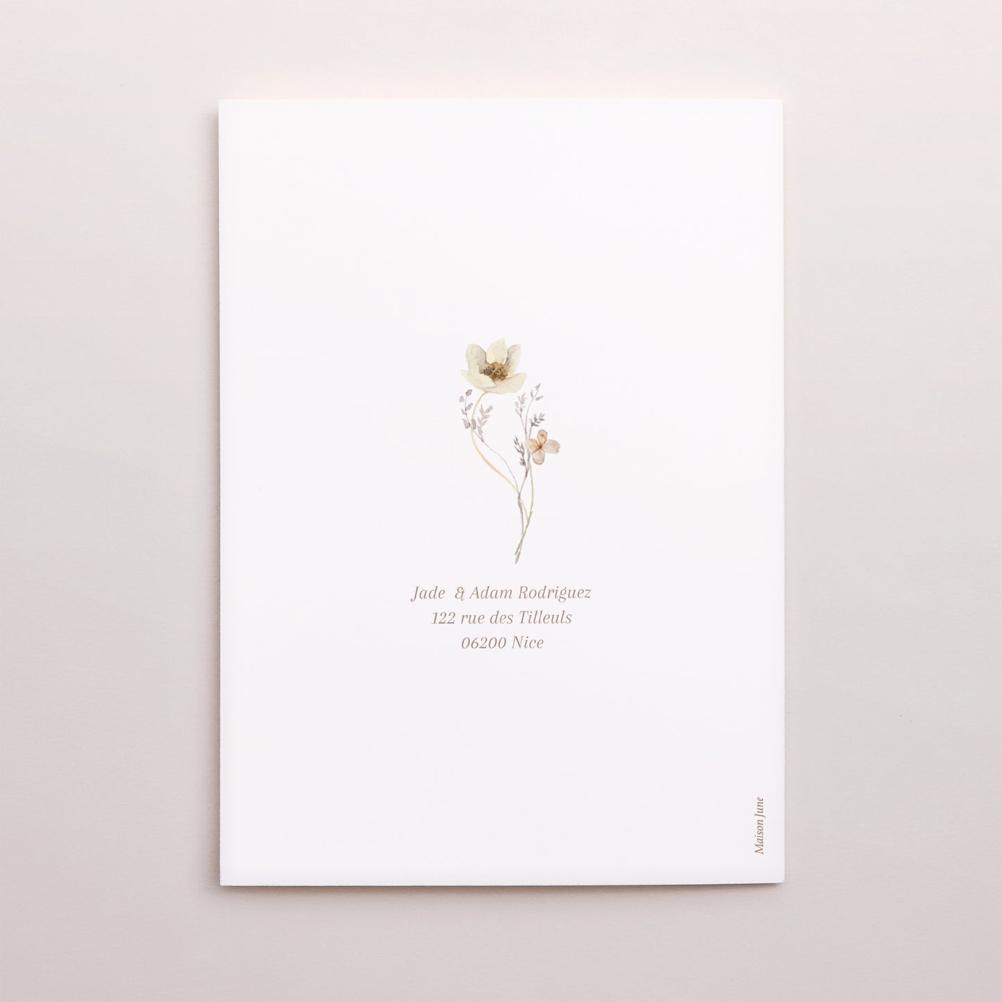 Remerciements Mariage Portrait double volet Fleurs sauvages III photo N° 3