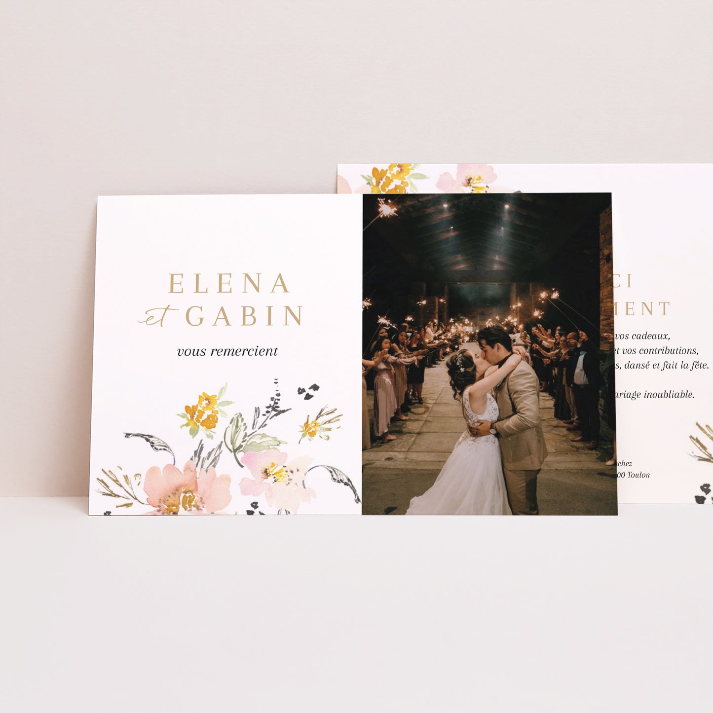 Remerciements Mariage Paysage Fleurs pop photo N° 1