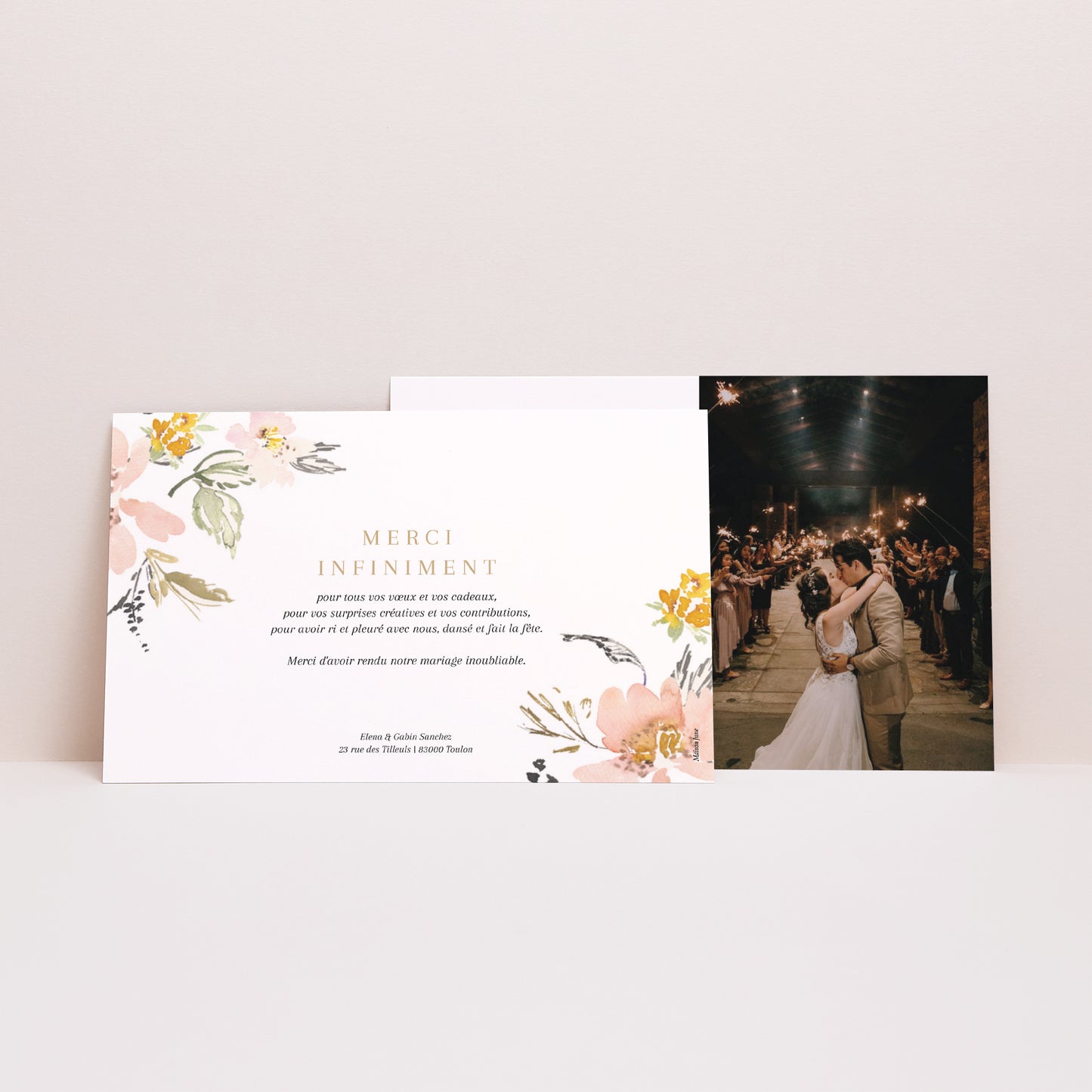 Remerciements Mariage Paysage Fleurs pop photo N° 2