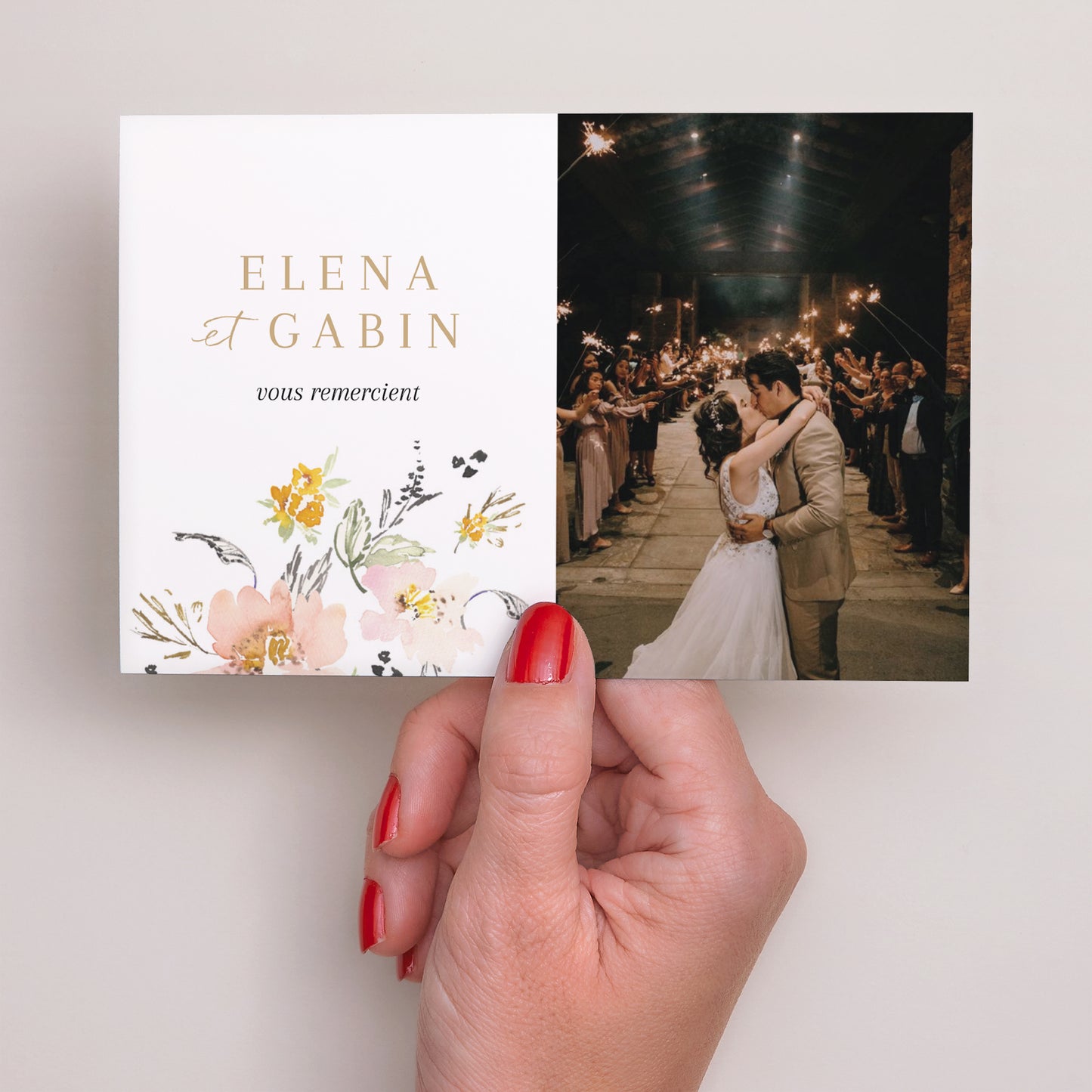 Remerciements Mariage Paysage Fleurs pop photo N° 3