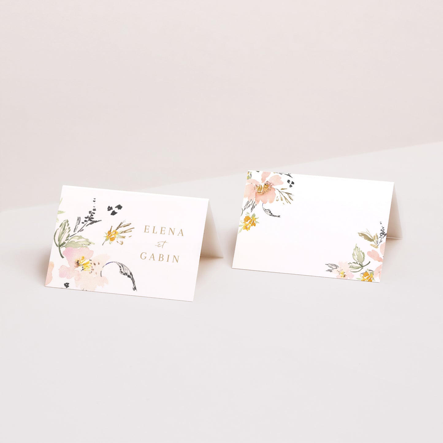 Marque-place Mariage 2 volets Fleurs pop photo N° 1