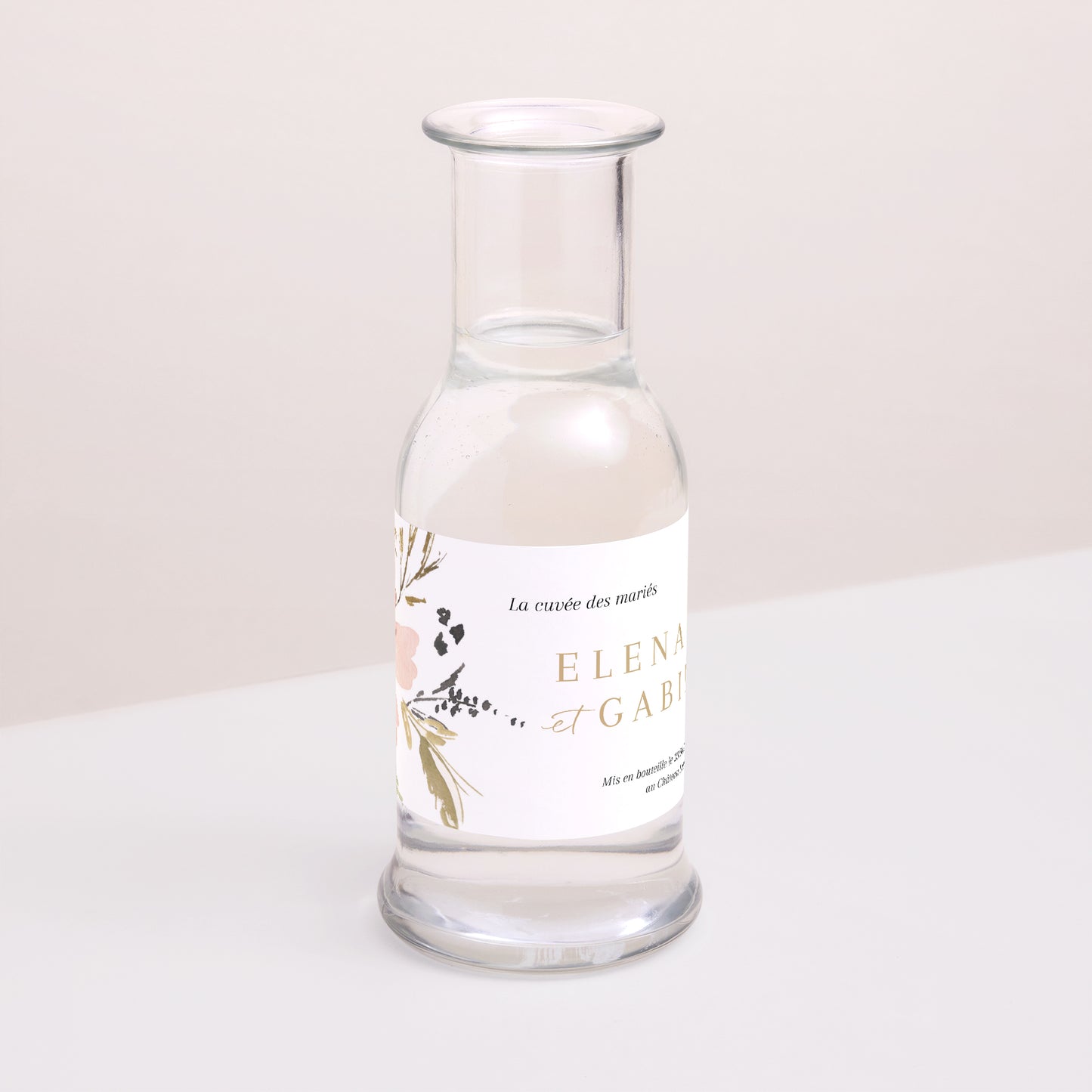 Etiquette bouteille Mariage Paysage Fleurs pop photo N° 2