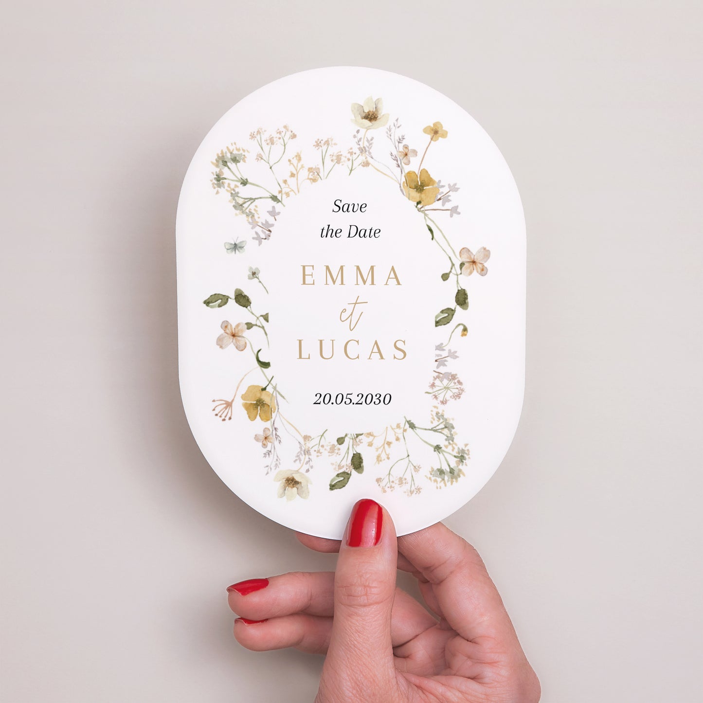 Save the date Mariage Ovale Fleurs sauvages II photo N° 2