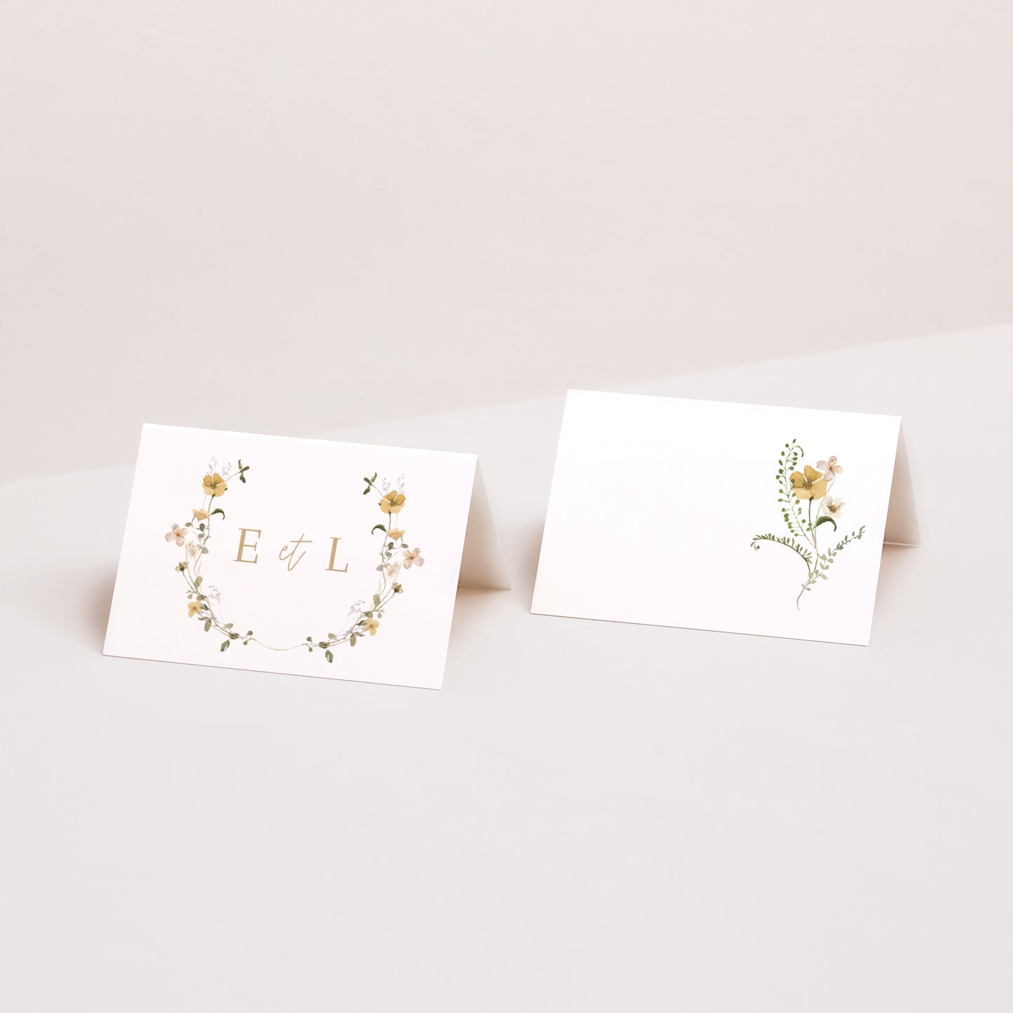 Marque-place Mariage 2 volets Fleurs sauvages II photo N° 1