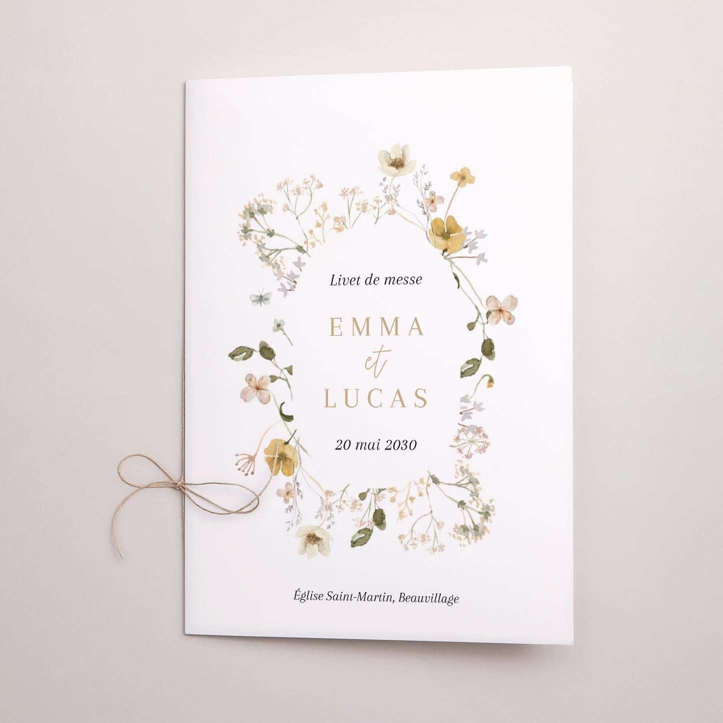 Livret de messe Mariage Double volet Fleurs sauvages II photo N° 1