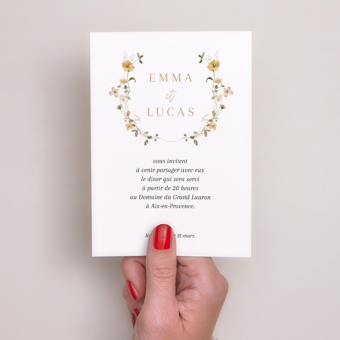 Invitations Mariage Portrait Fleurs sauvages II photo N° 2