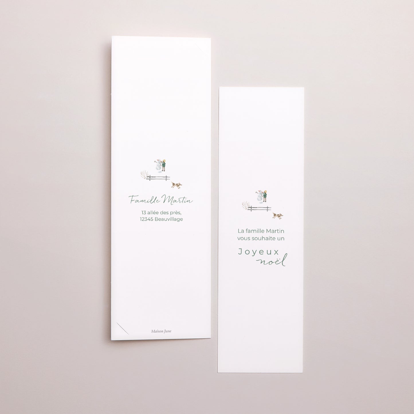 Carte de Noel Fin d'année Marque-page photo Village enneigé photo N° 3