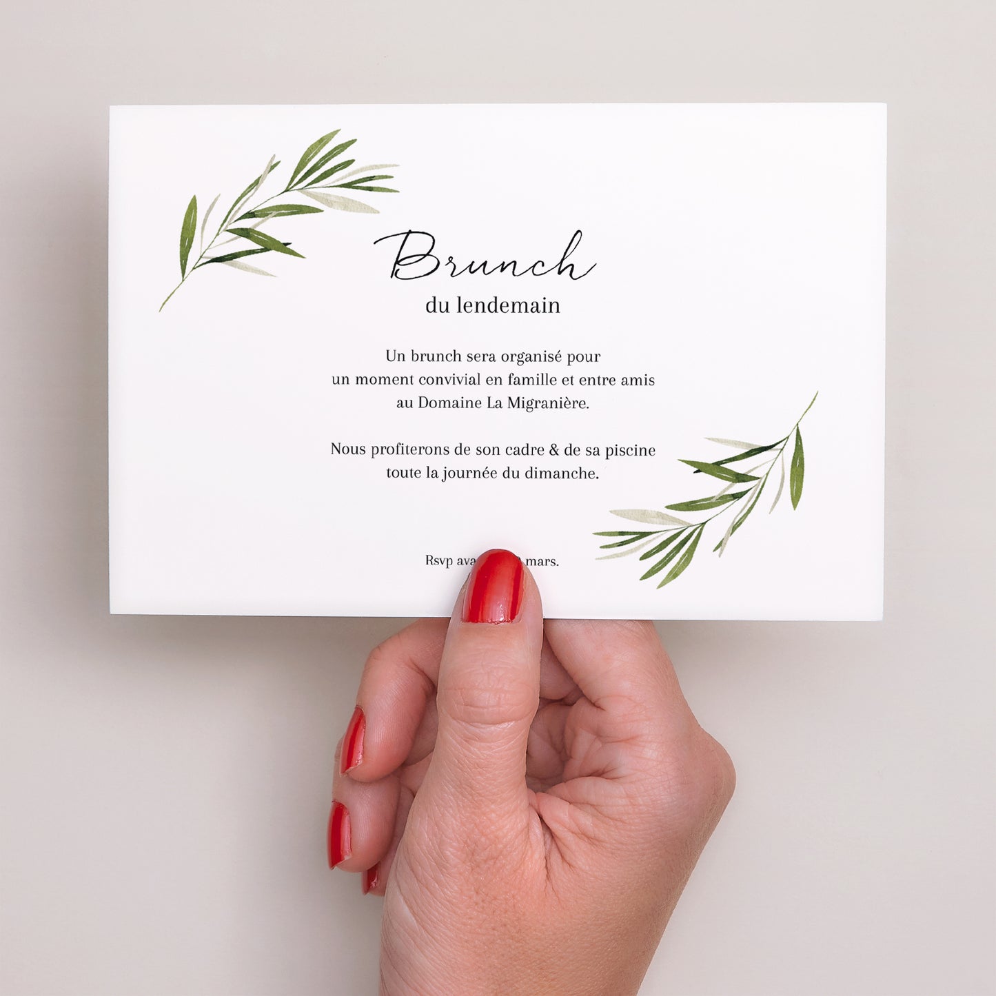 Invitations Mariage Paysage Branche d'olivier III photo N° 3