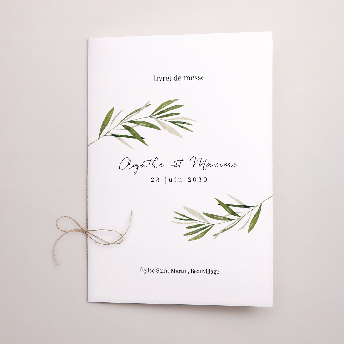 Livret de messe Mariage Double volet branche d'olivier III photo N° 1