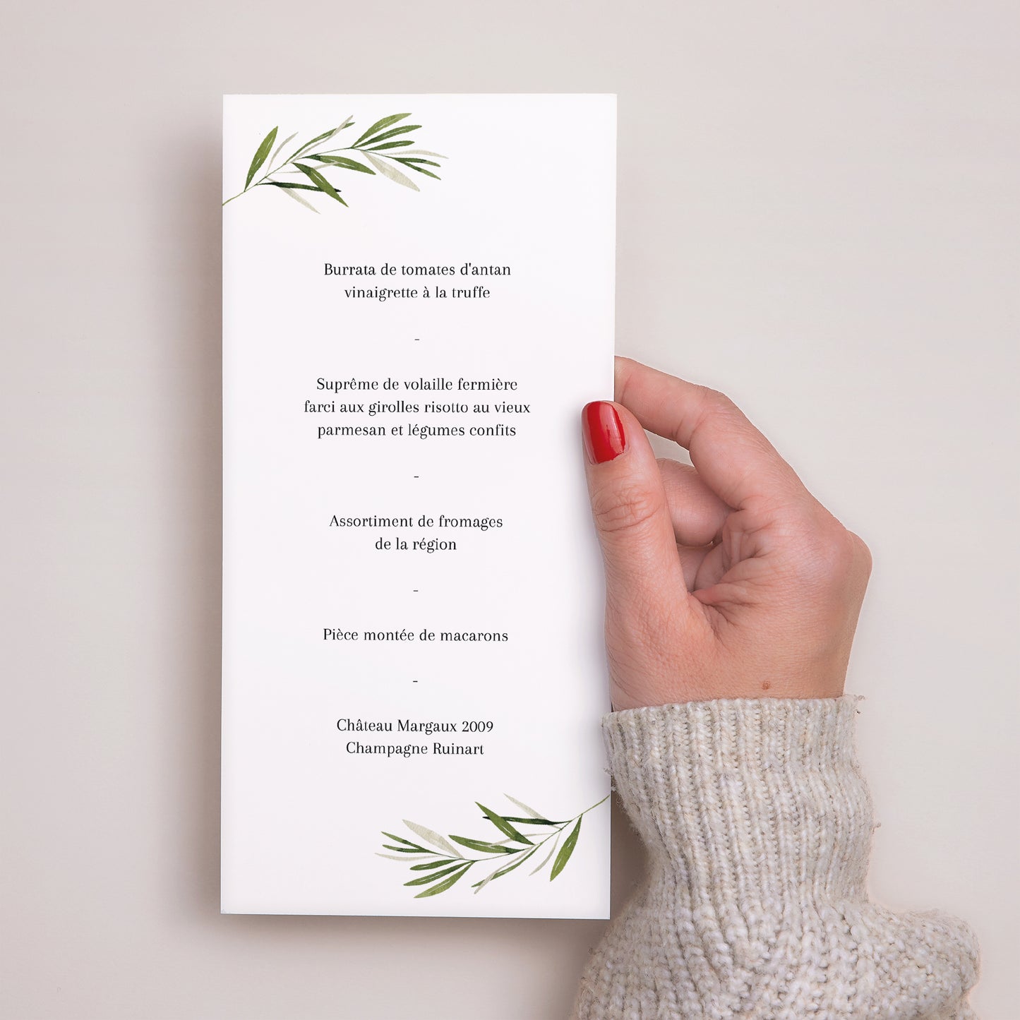 Menu Mariage Panoramique portrait Branche d'olivier III photo N° 3