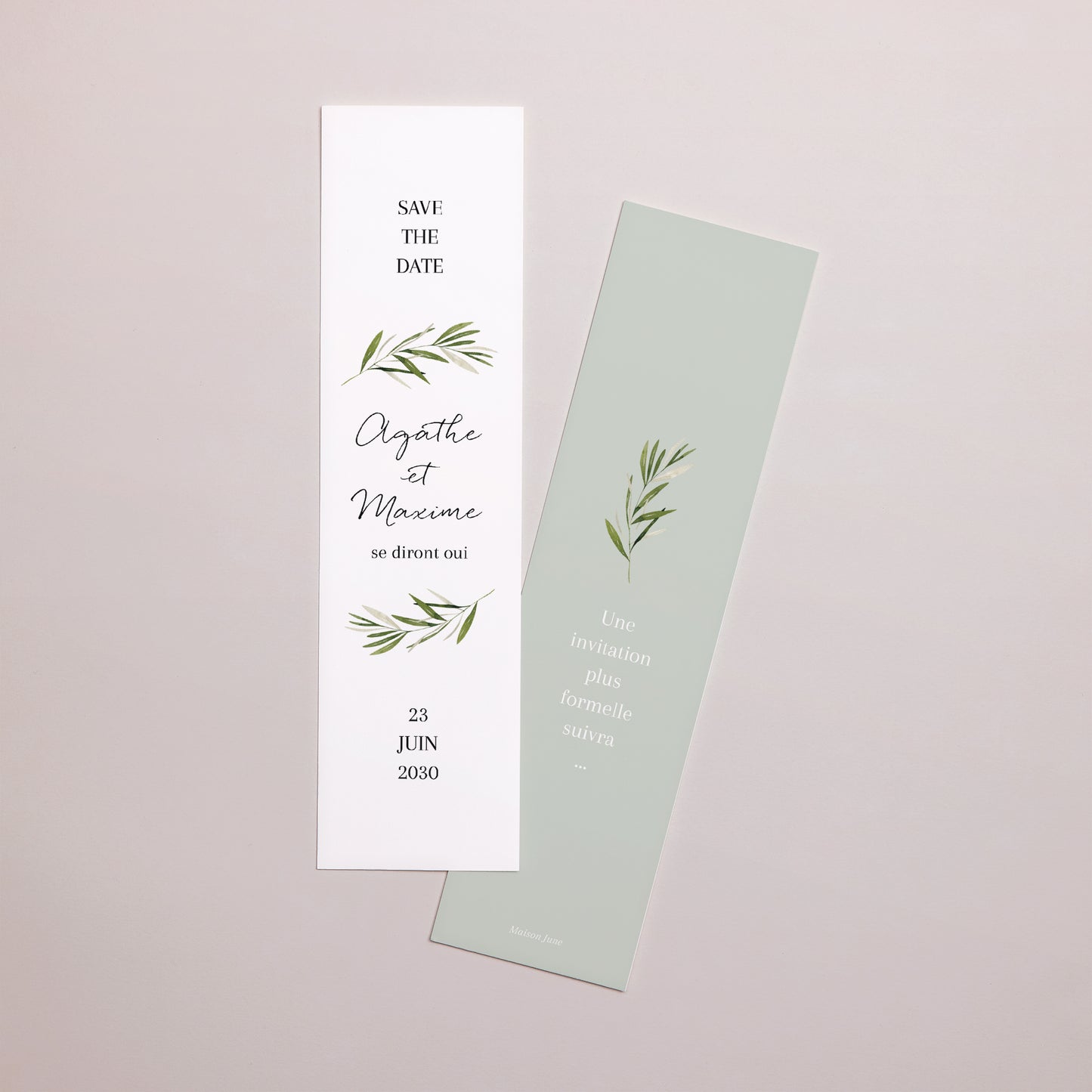Save the date Mariage Marque-page branche d'olivier III photo N° 1