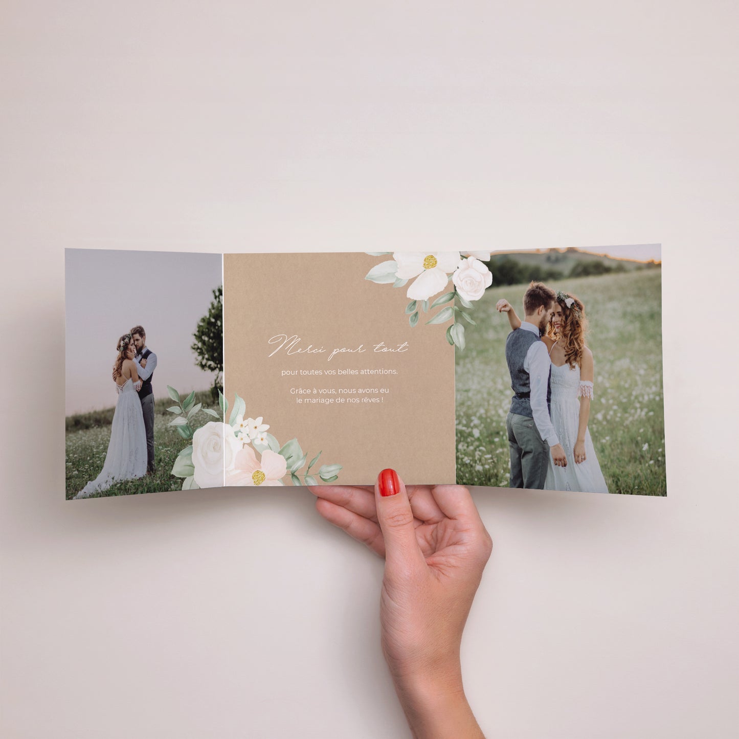 Remerciements Mariage Triptyque asymétrique Romance II photo N° 2