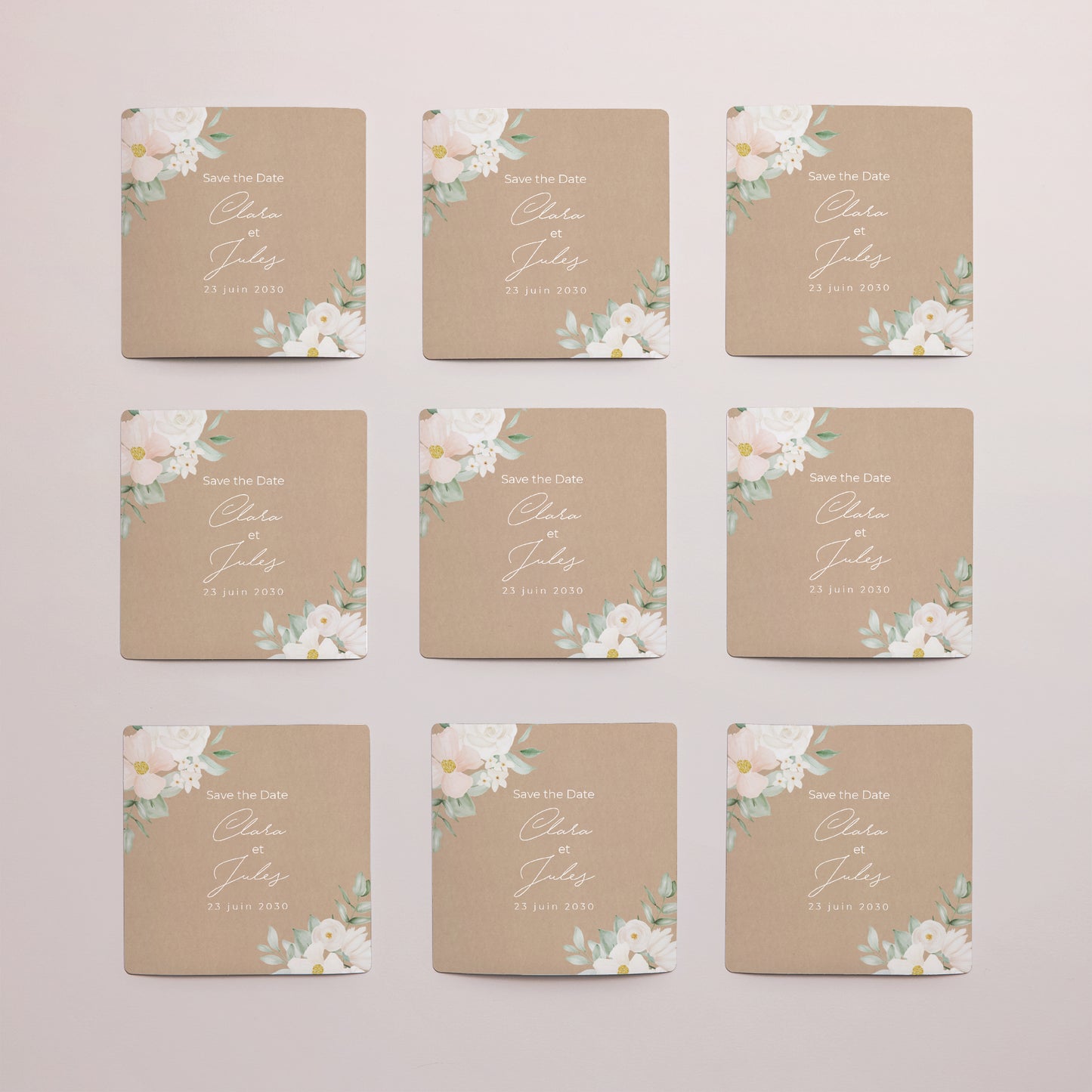Save the date Mariage Lot de 9, magnétique Romance II photo N° 3