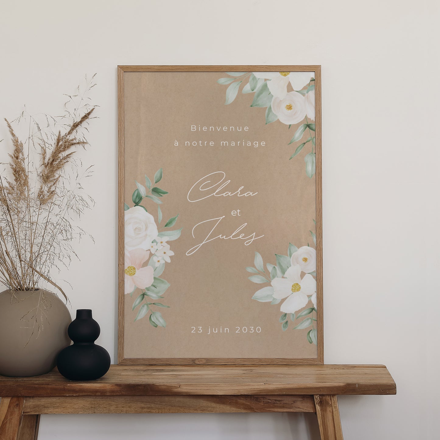Panneau bienvenue Mariage Portrait 60 x 90 cm Romance II photo N° 2