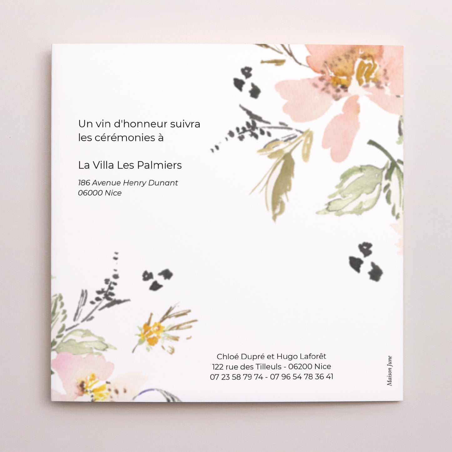 Faire-part Mariage Pochette disque fleurs pop II photo N° 3