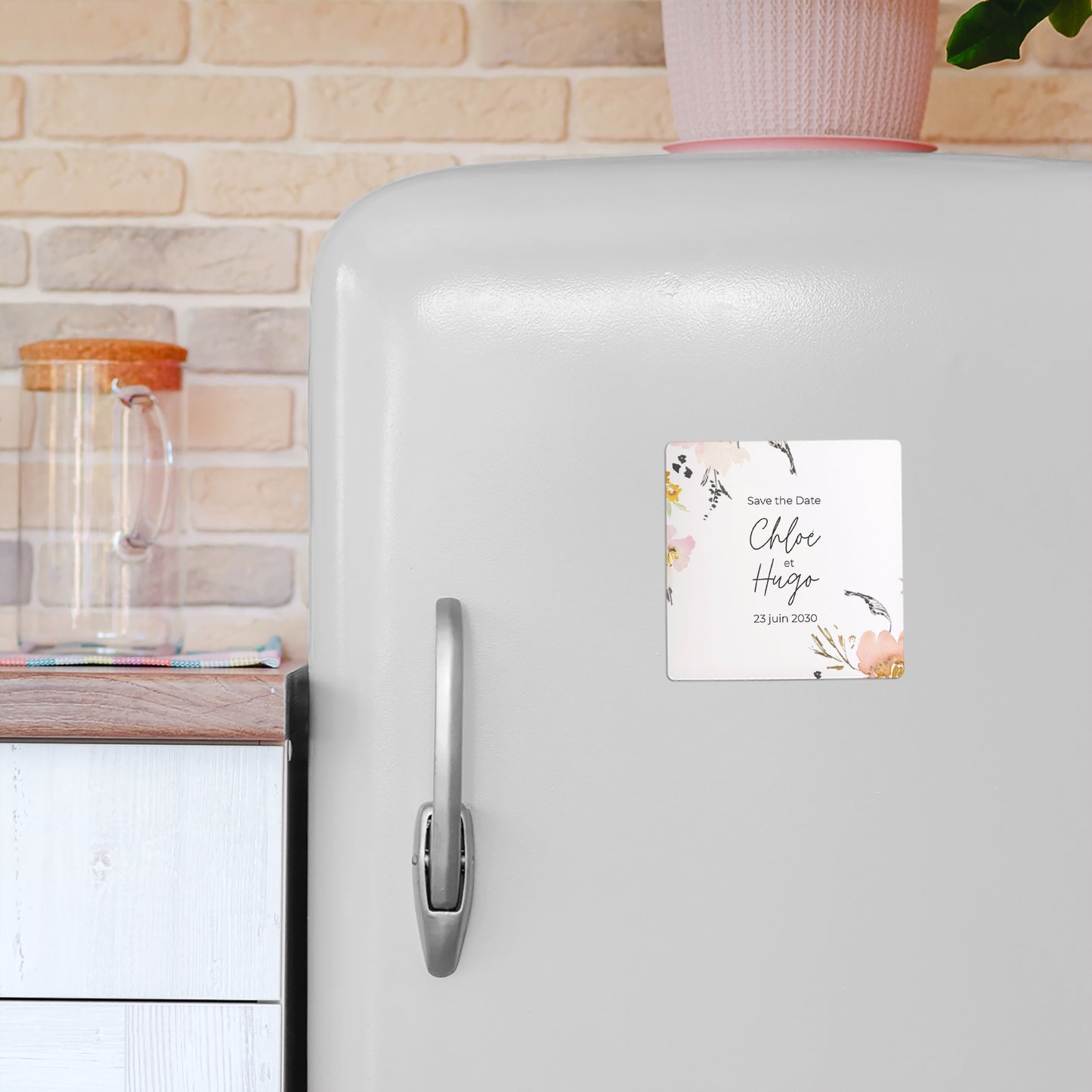 Save the date Mariage Lot de 9, magnétique Fleurs pop II photo N° 4