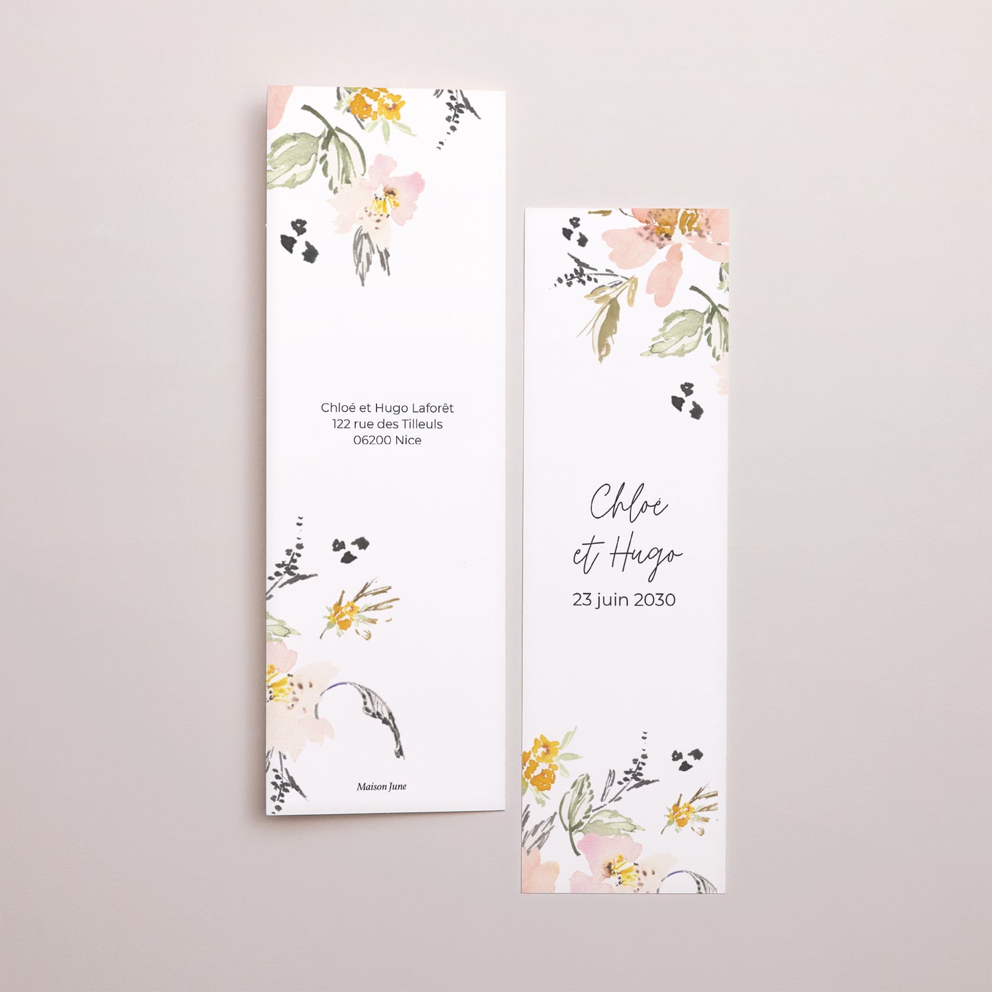 Remerciements Mariage Marque-page photo fleurs pop II photo N° 3