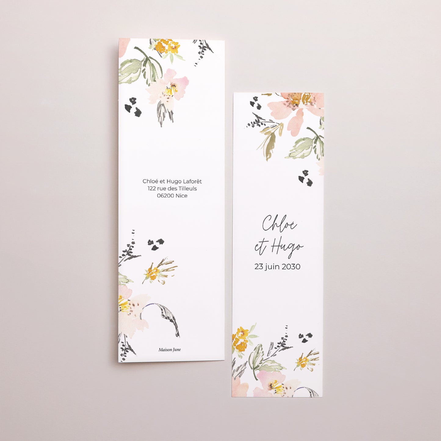 Remerciements Mariage Marque-page photo Fleurs pop II photo N° 3