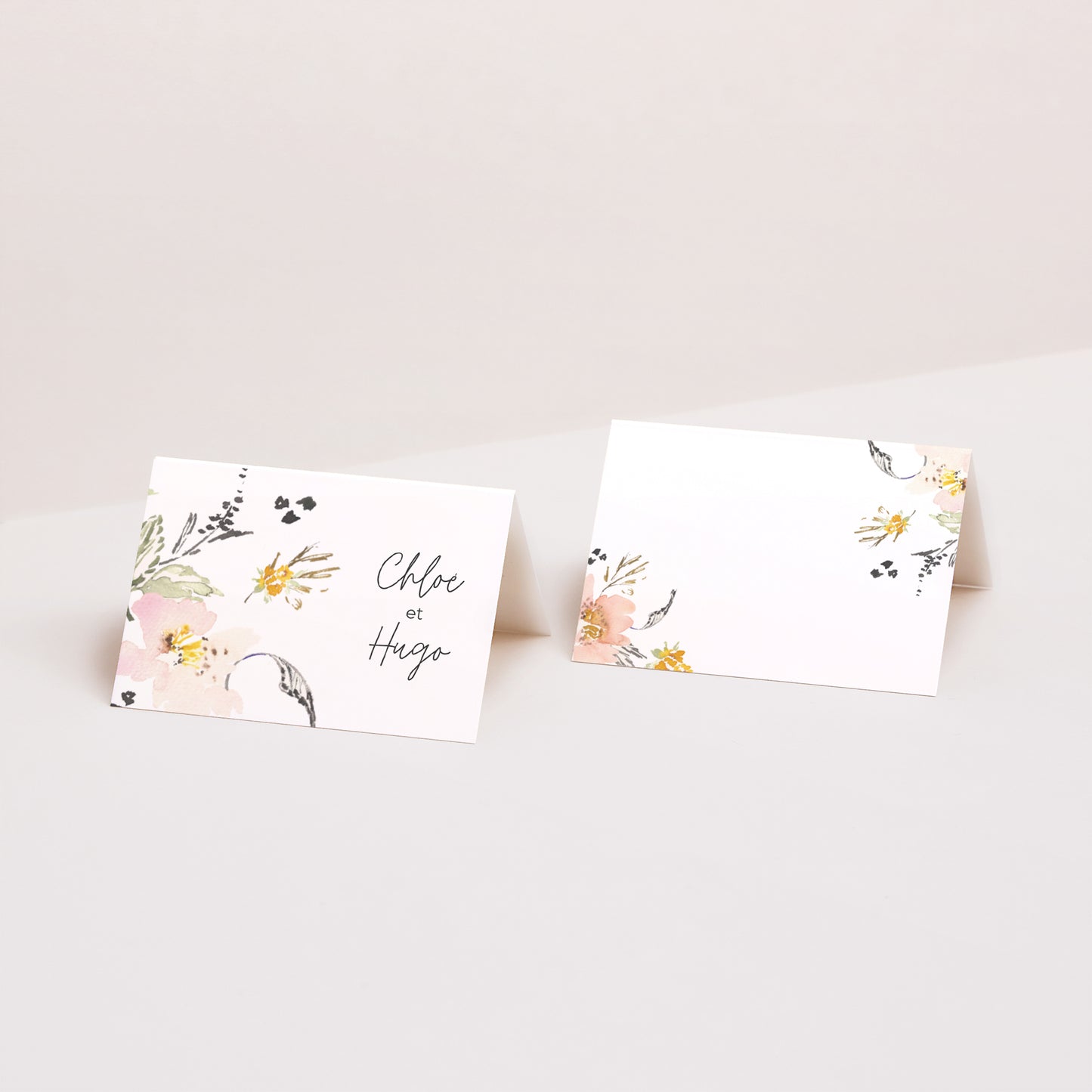 Marque-place Mariage 2 volets fleurs pop II photo N° 1