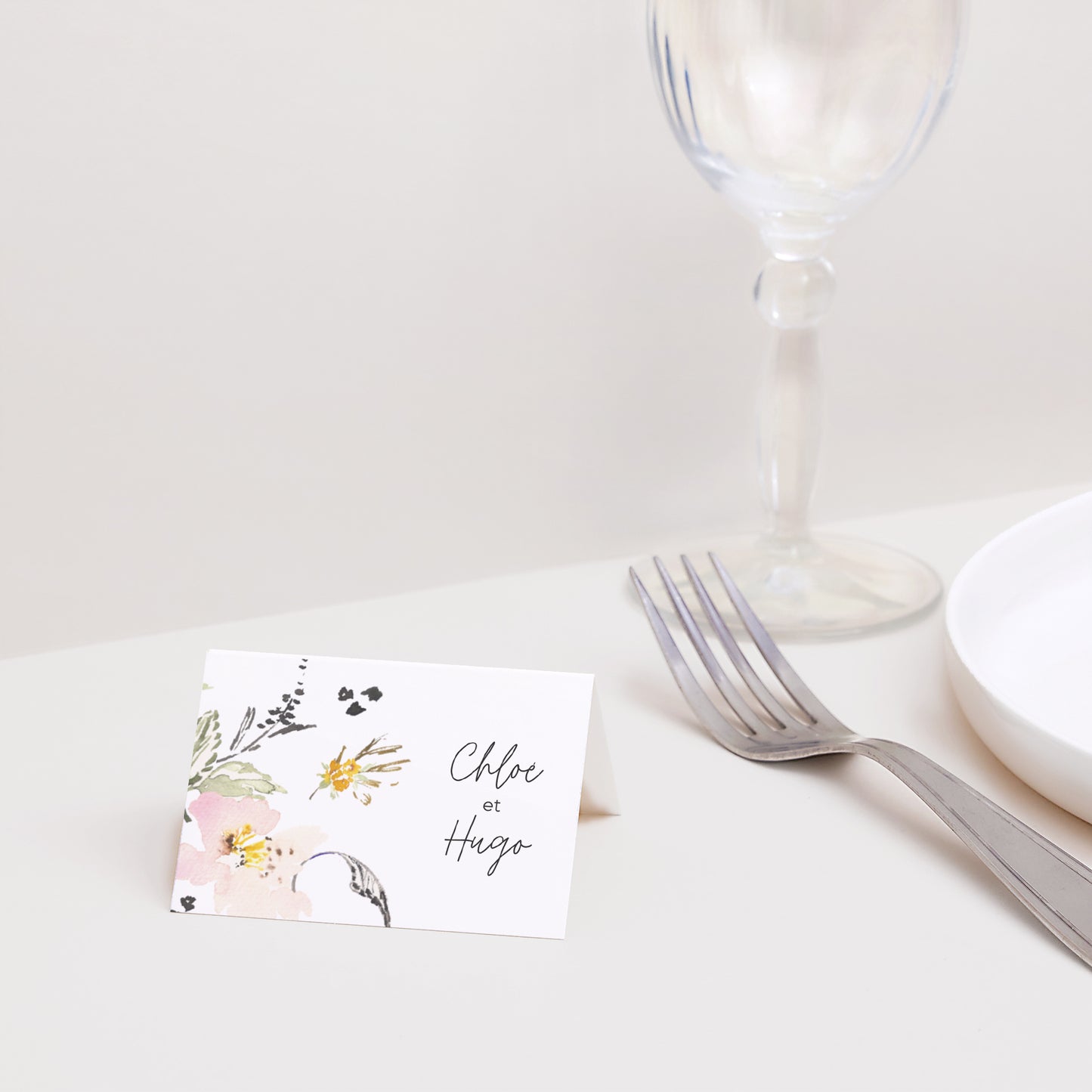 Marque-place Mariage 2 volets fleurs pop II photo N° 2