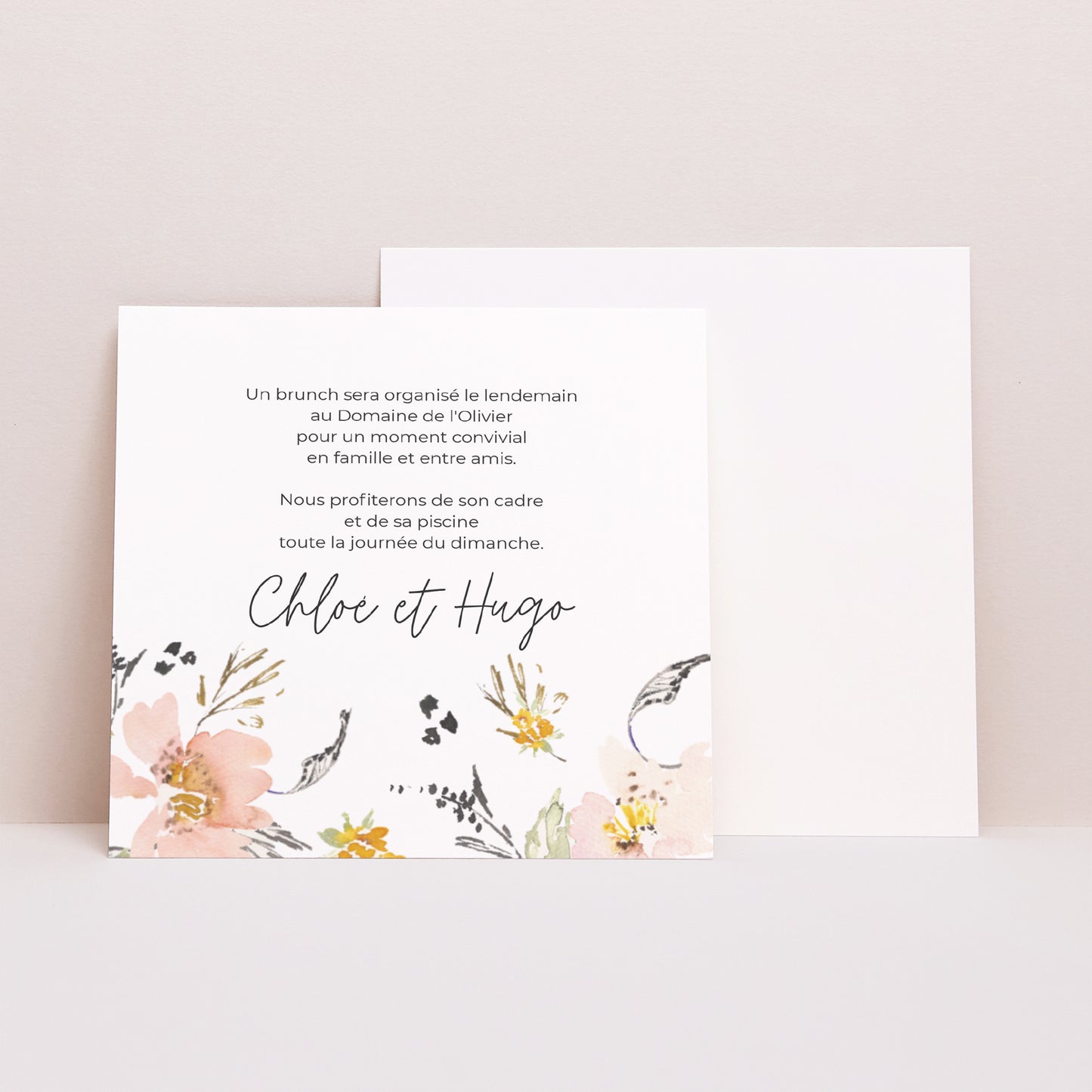 Invitations Mariage Carré fleurs pop II photo N° 1